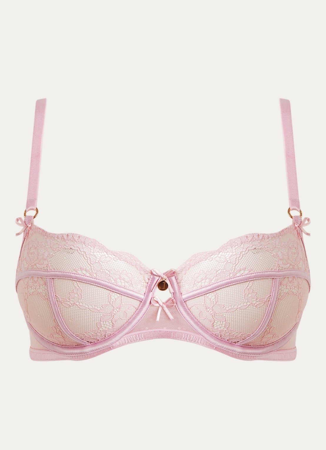Lounge Adelyn balconette bh van kant - voorkant roze