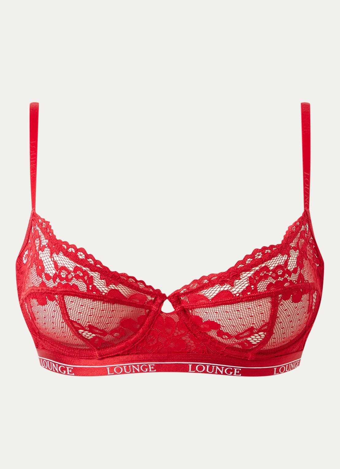 Lounge Blossom balconette bh van kant - voorkant rood
