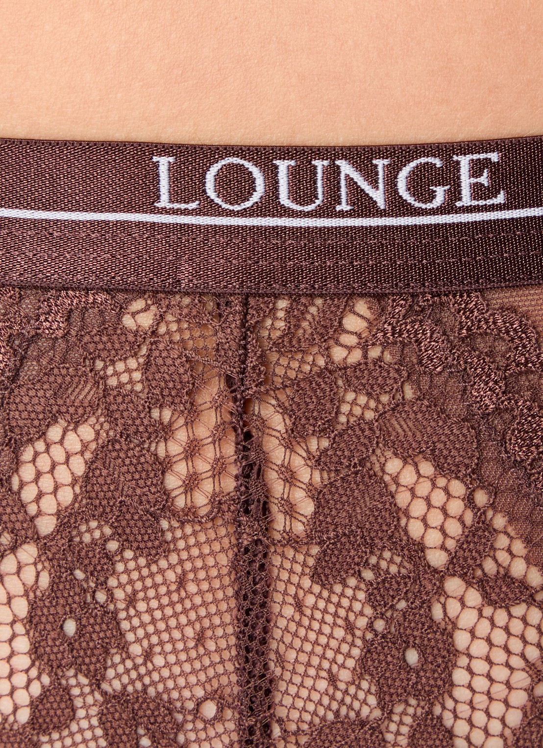 Lounge Blossom tanga met logoband - detail 3 bruin