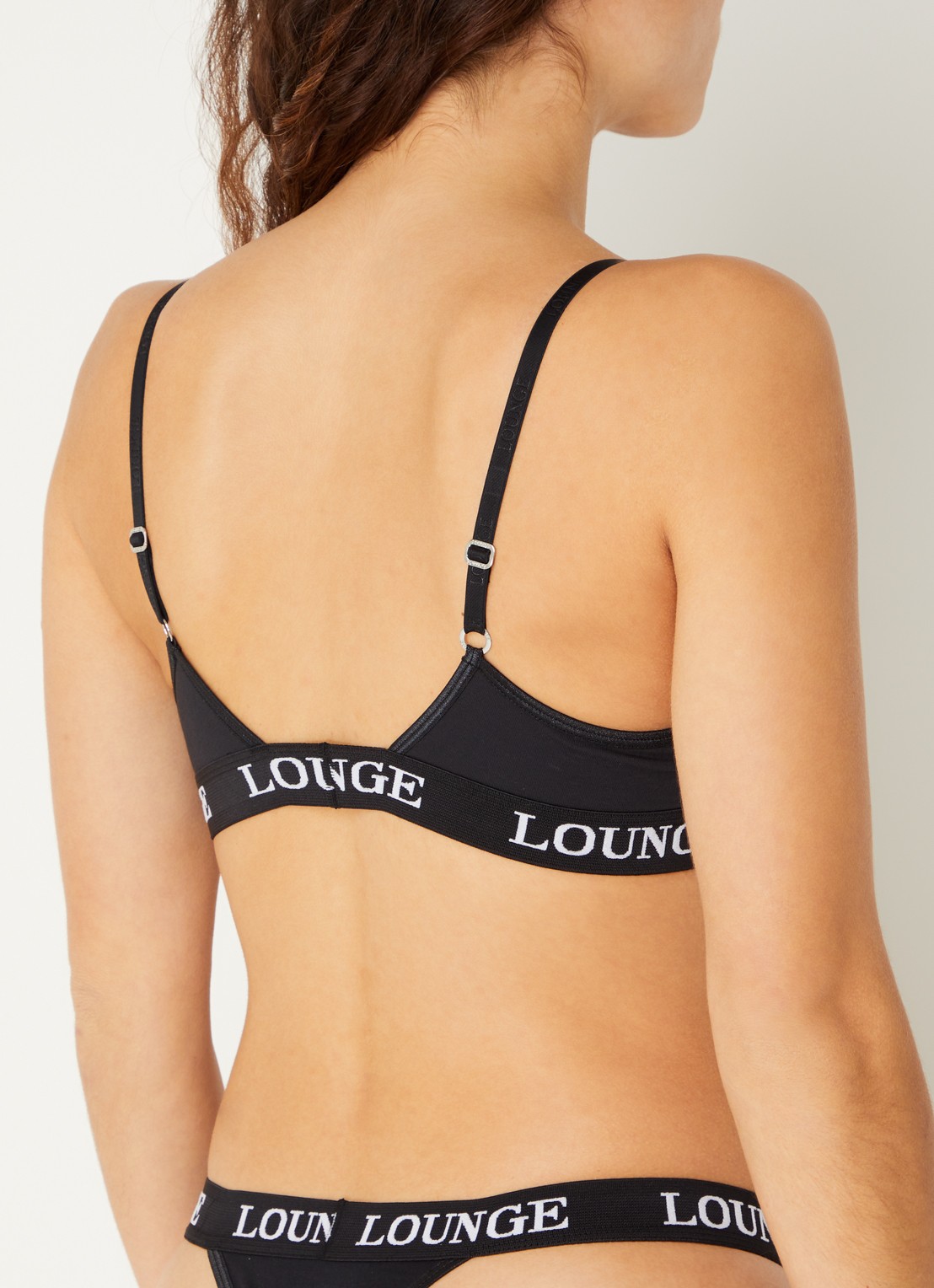 Lounge Bralette met logoband - achterkant 3 zwart