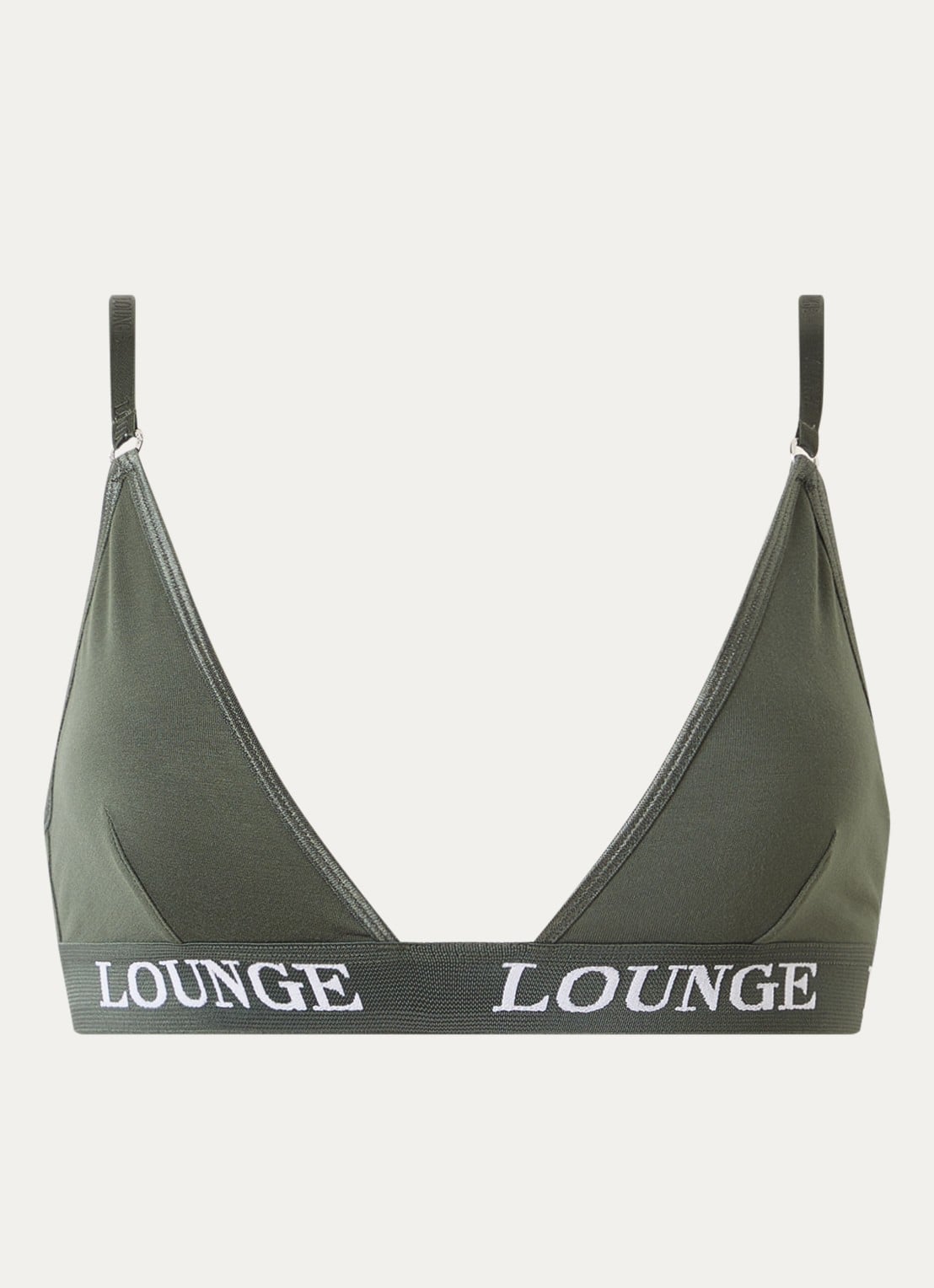 Lounge Bralette met logoband - voorkant 4 donkergroen