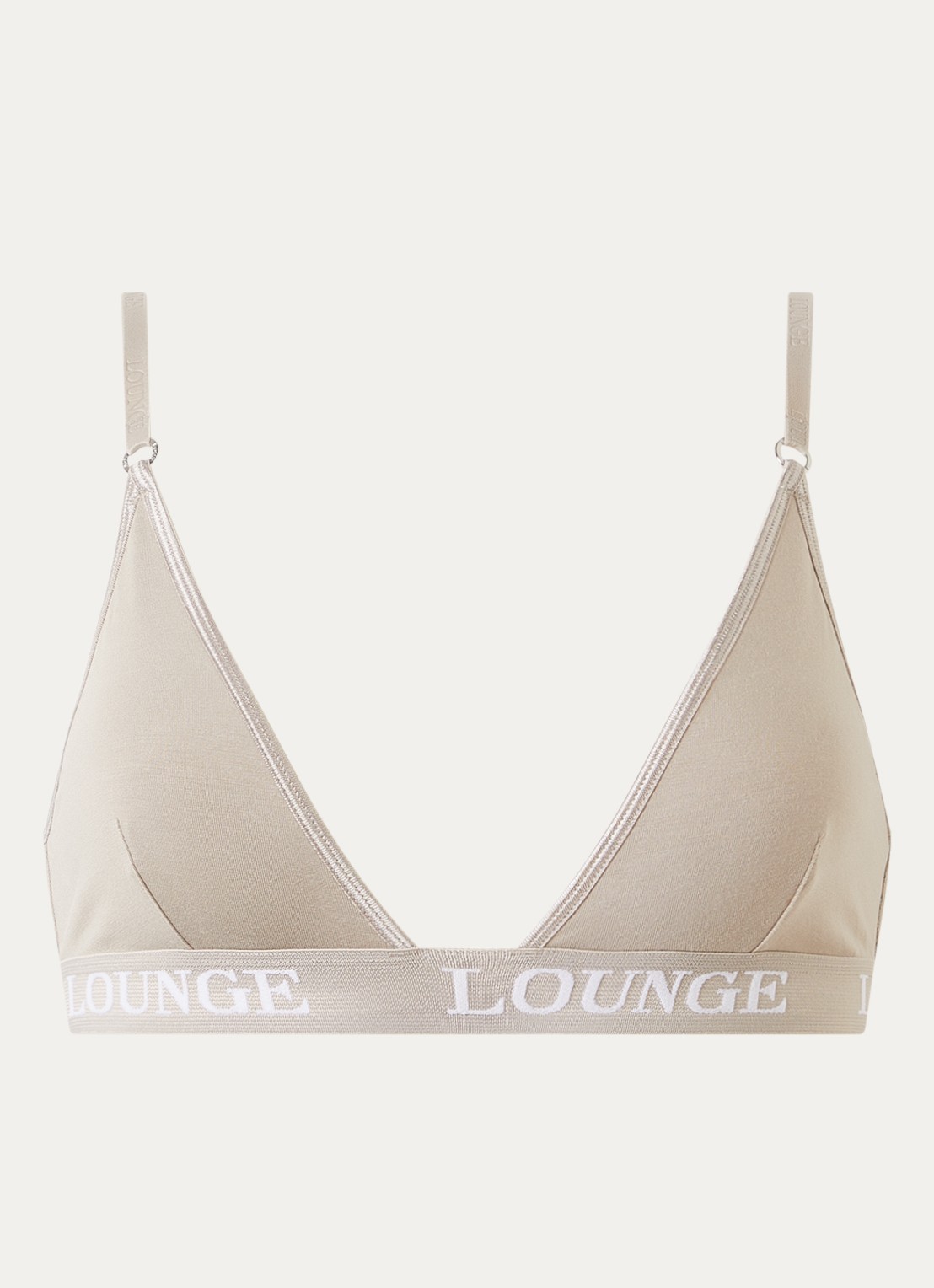 Lounge Bralette met logoband - voorkant 4 beige