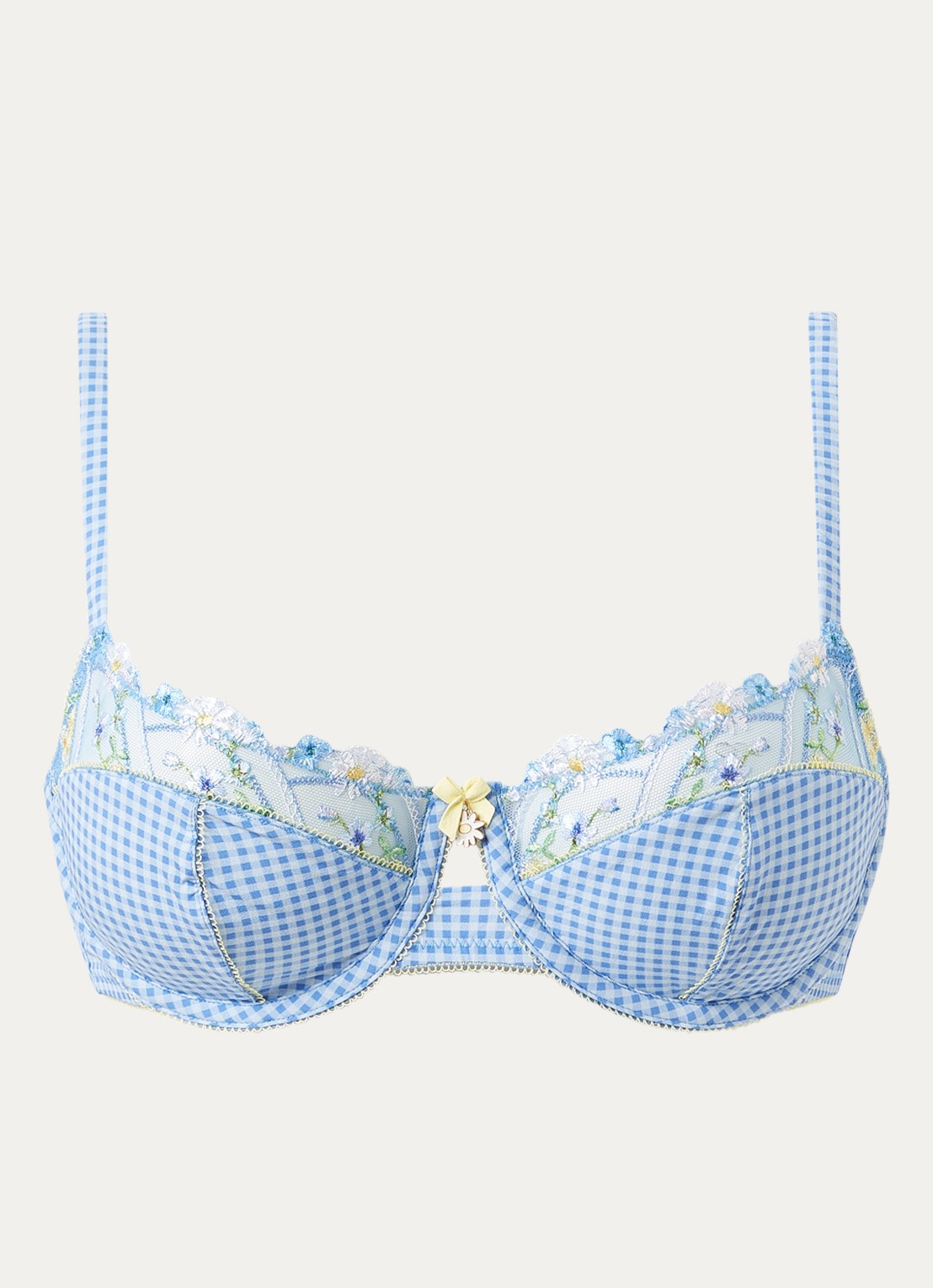 Lounge Breeze balconette bh met print - voorkant blauw
