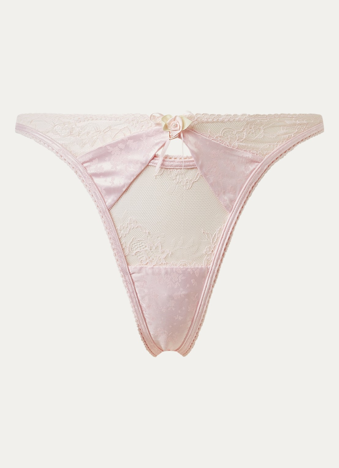 Lounge Caia string van mesh - voorkant 4 lichtroze