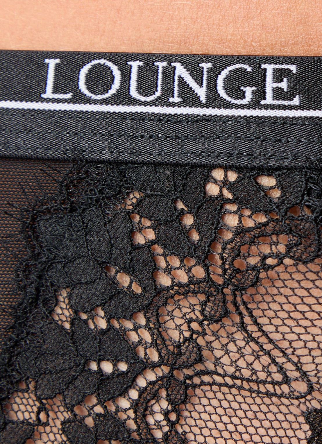 Lounge Entice tanga van kant met logoband - detail 5 zwart