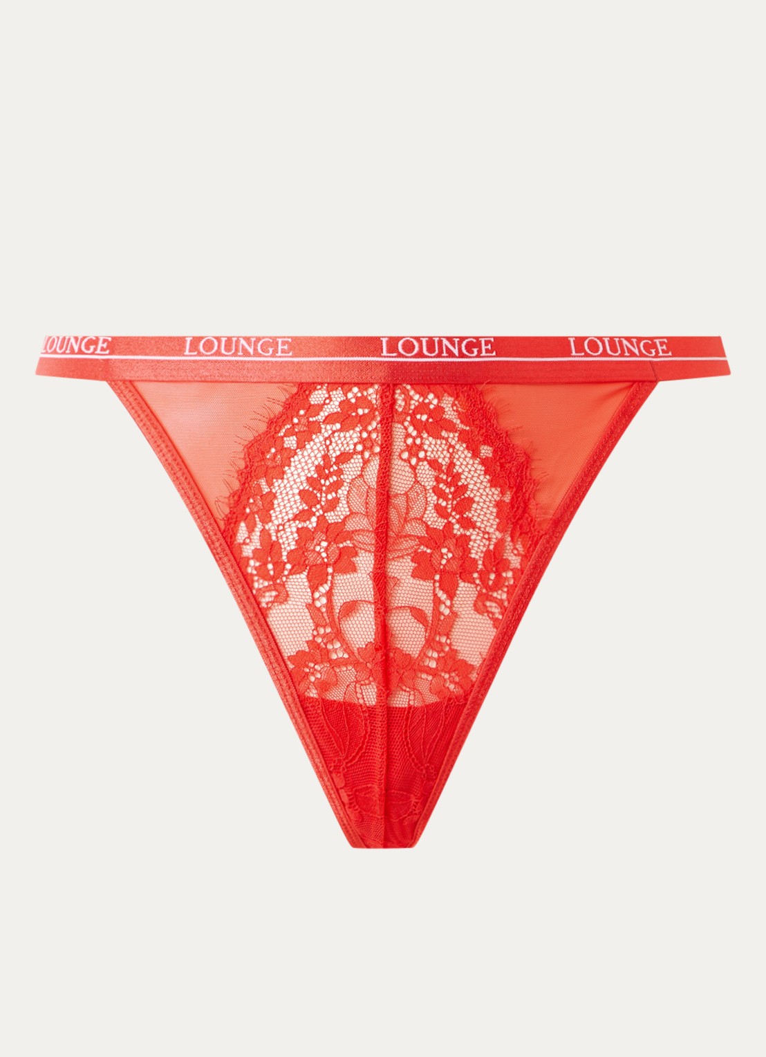 Lounge Entice tanga van kant met logoband - voorkant 2 rood