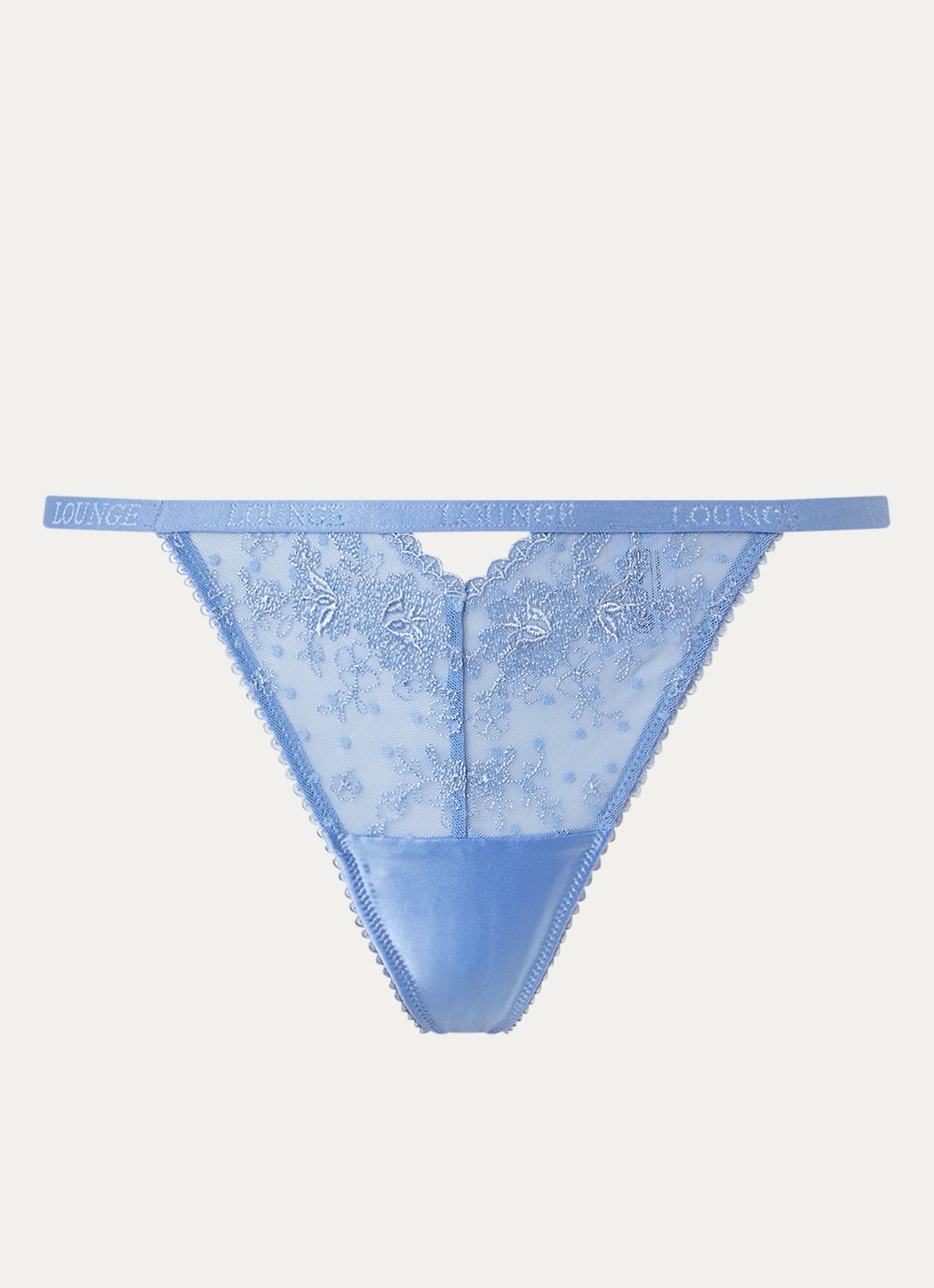 Lounge Flirt string van mesh - voorkant 4 blauw