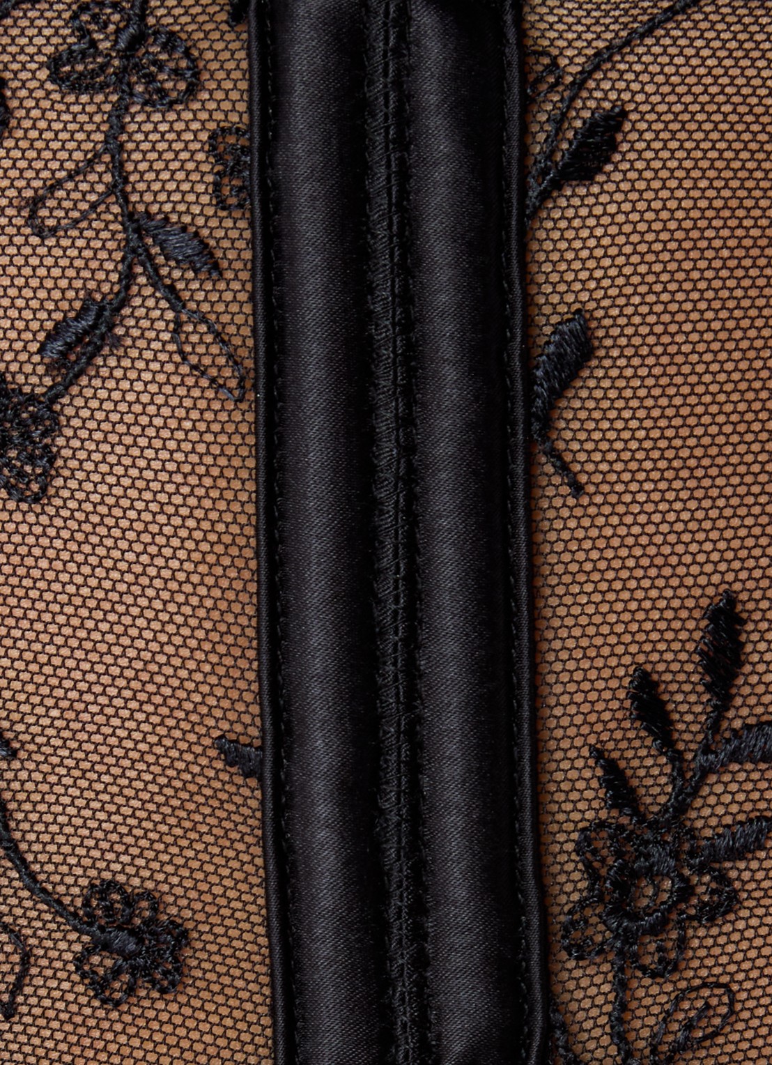 Lounge Gia bustier van mesh met borduring - detail 5 zwart