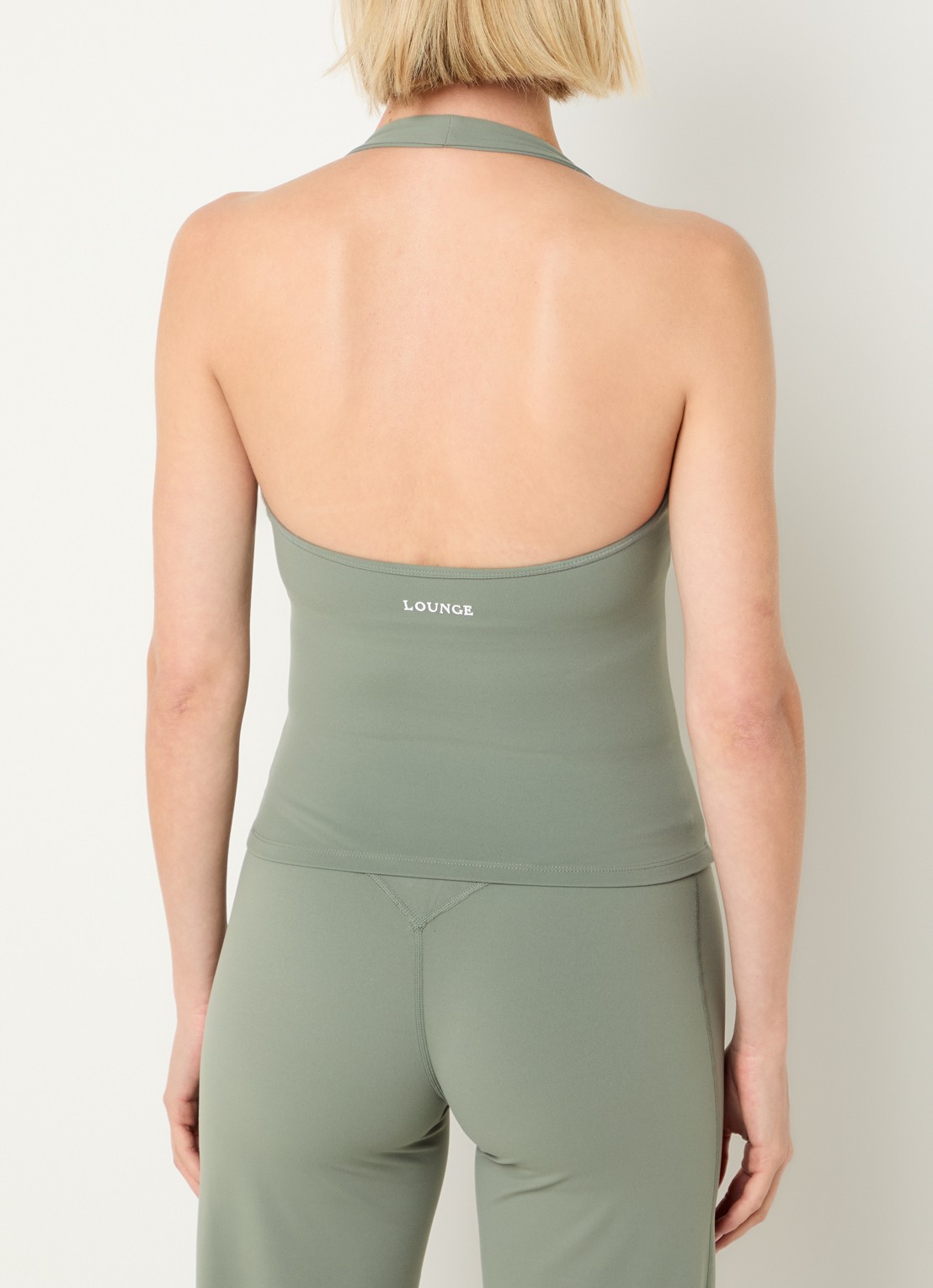 Lounge Haltertop met logo - achterkant 3 groen