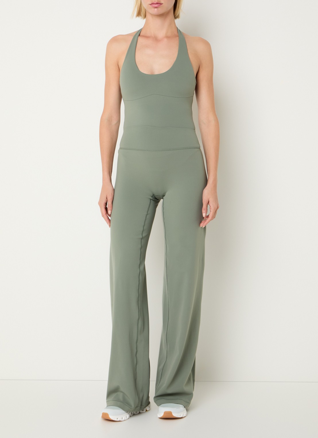 Lounge Haltertop met logo - voorkant 2 groen