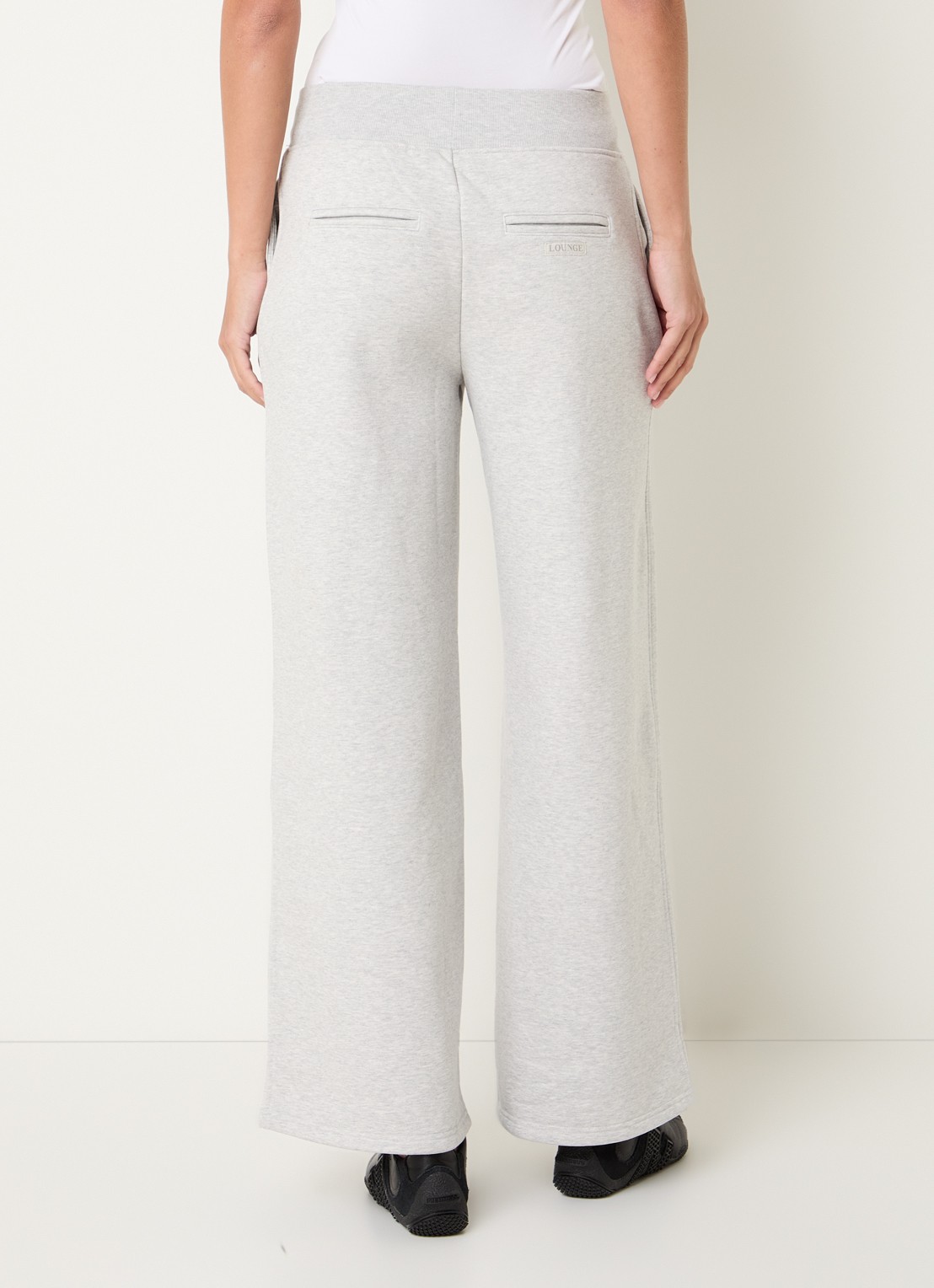 Lounge Mid waist wide fit joggingbroek met steekzakken - achterkant 2 grijs