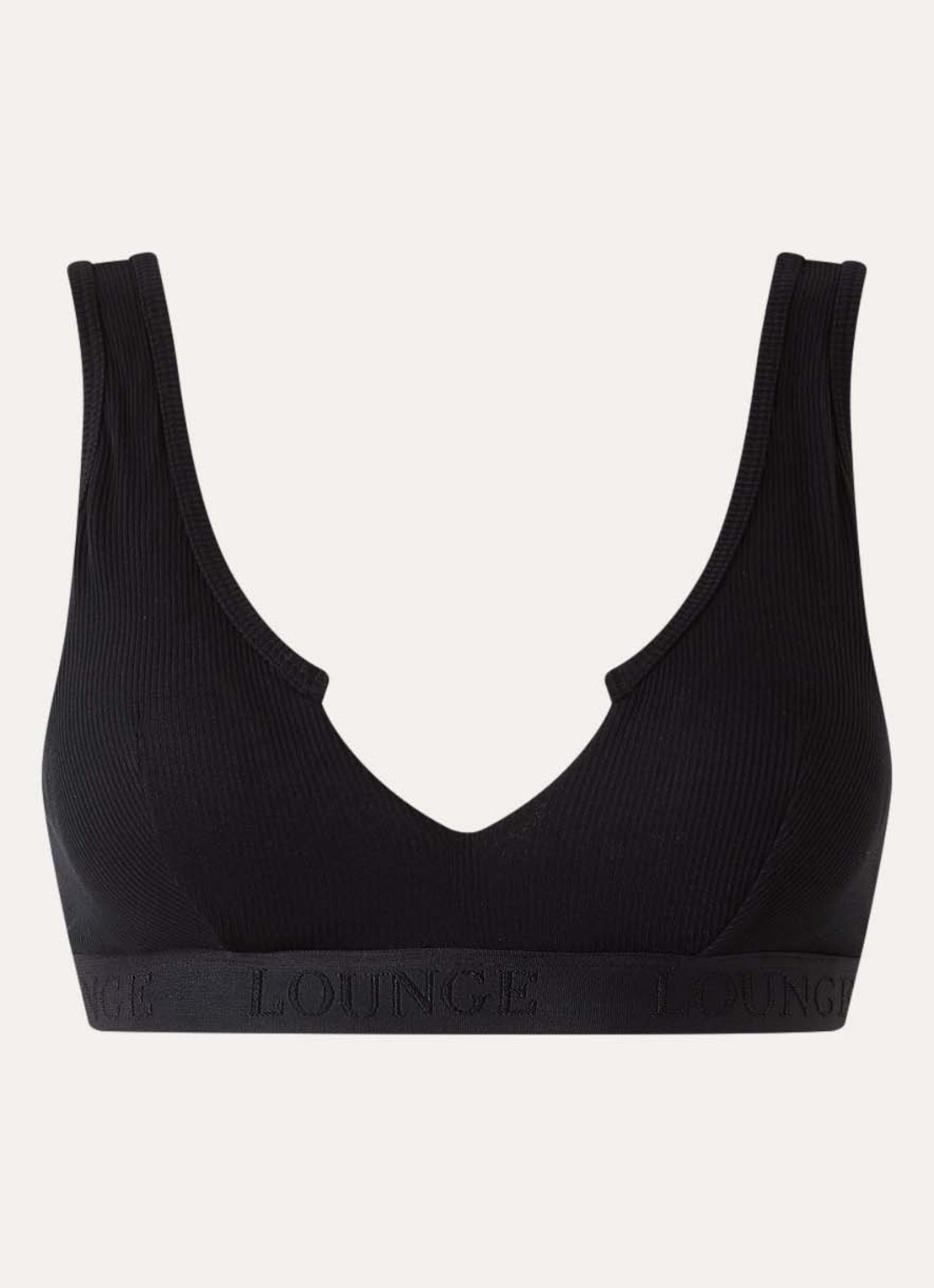 Lounge Push up up bralette met logoband - voorkant 2 zwart