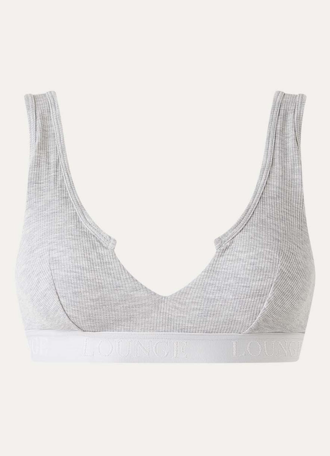 Lounge Push up up bralette met logoband - voorkant grijs