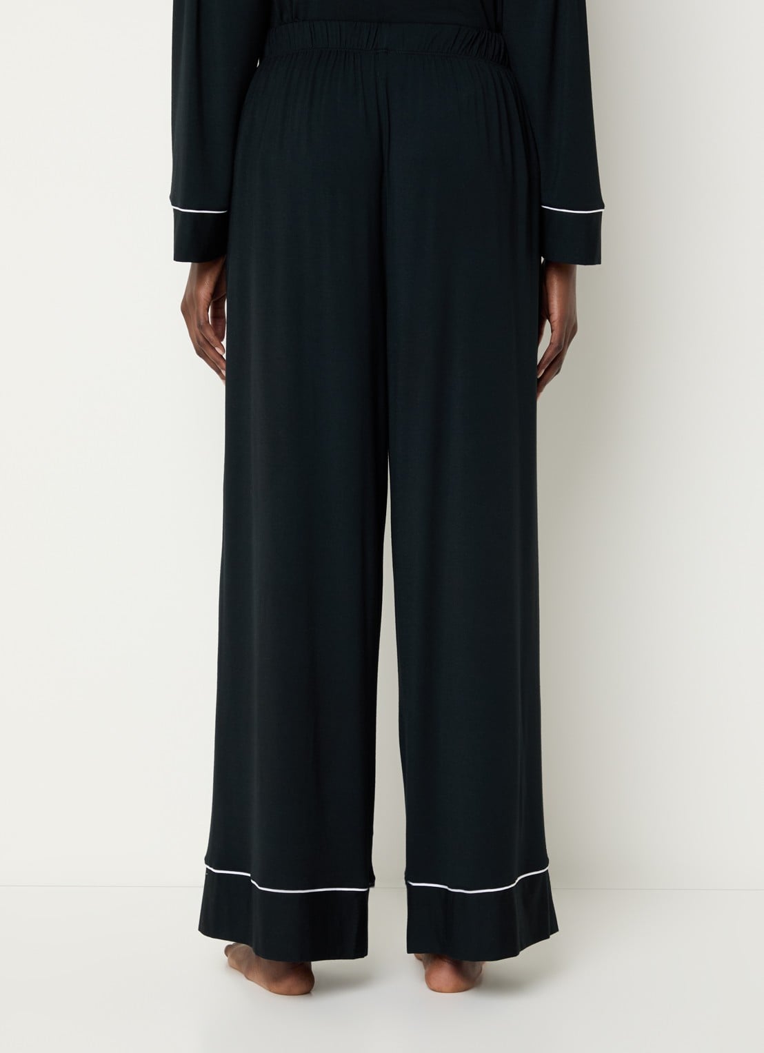 Lounge Pyjamabroek met logo - achterkant zwart