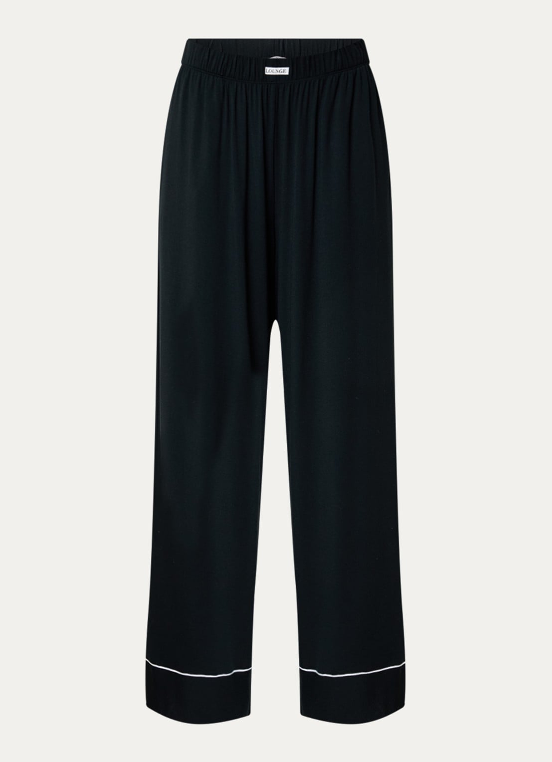 Lounge Pyjamabroek met logo - voorkant 2 zwart