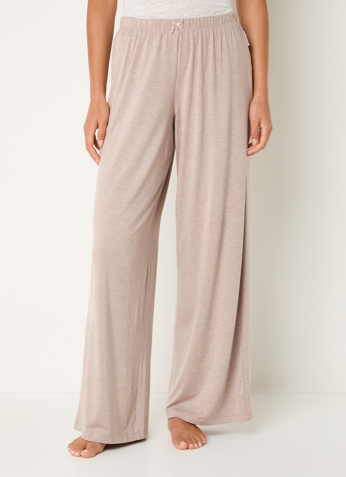 Lounge Pyjamabroek met strikdetail - detail 3 bruin
