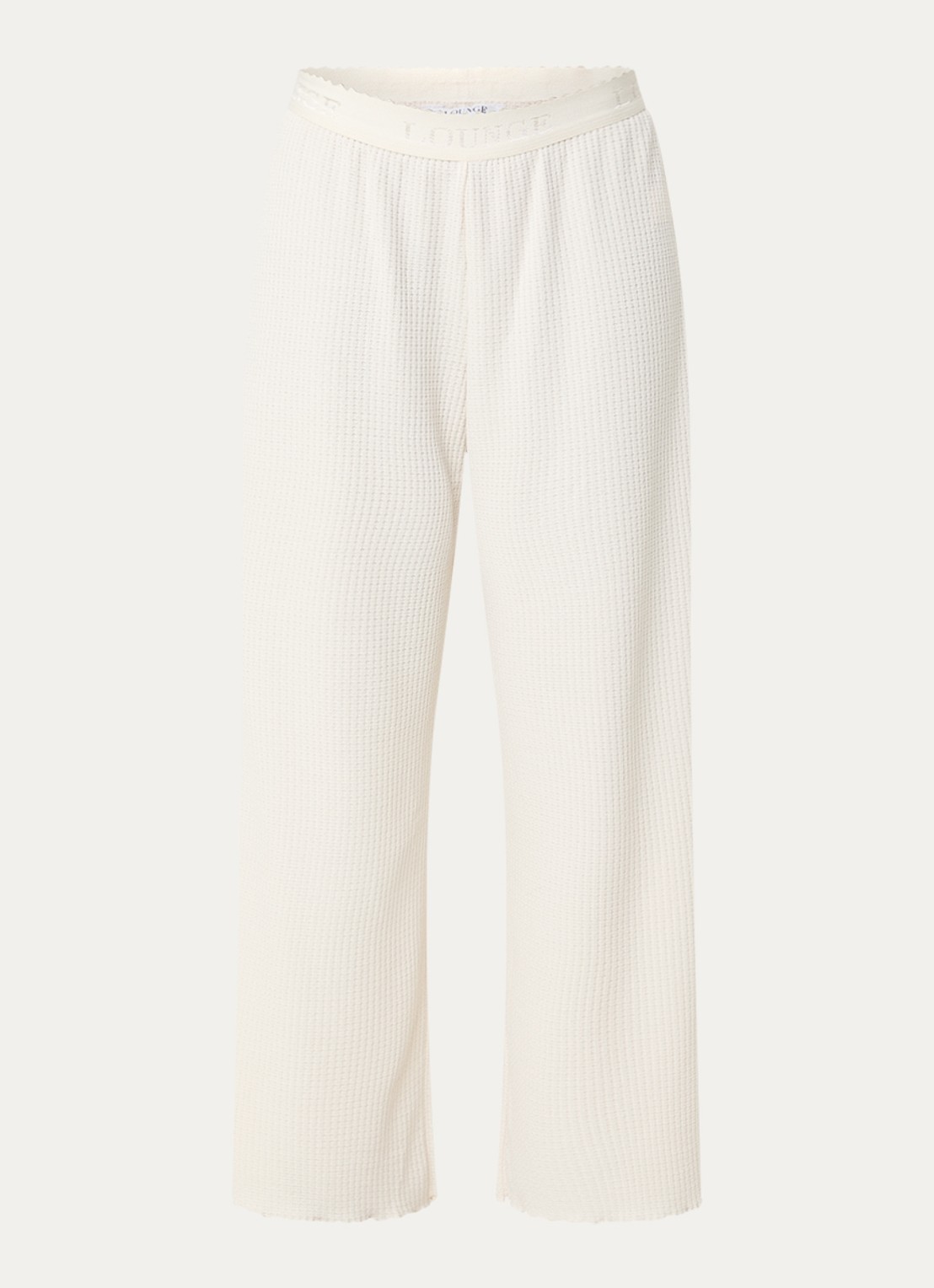 Lounge Pyjamabroek met structuur - voorkant beige