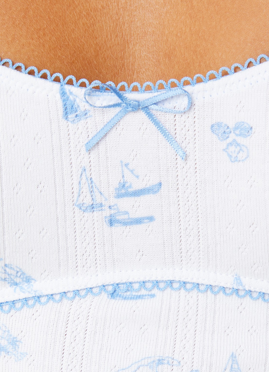 Lounge Pyjamatop met print - detail 5 wit