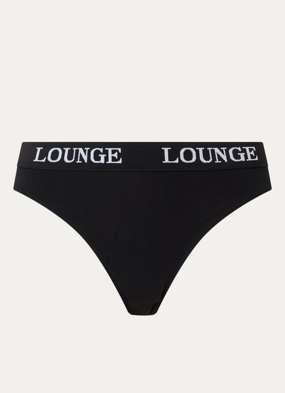Lounge String met logoband - voorkant zwart