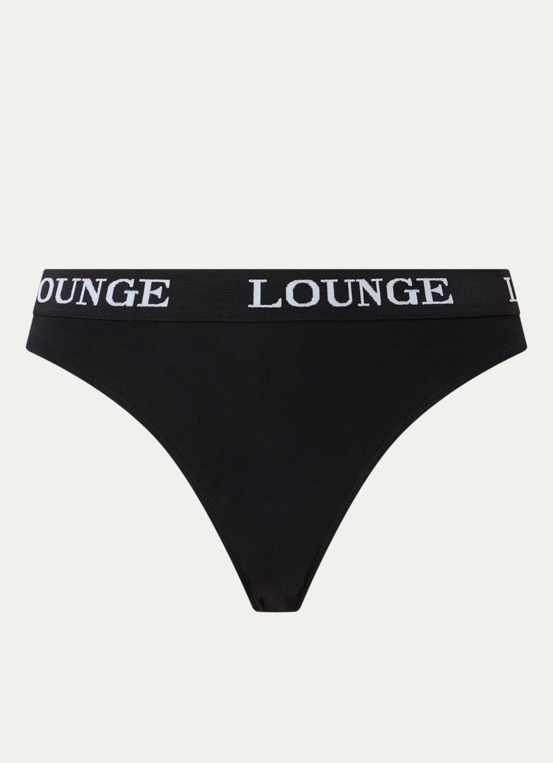 Lounge String met logoband - voorkant zwart