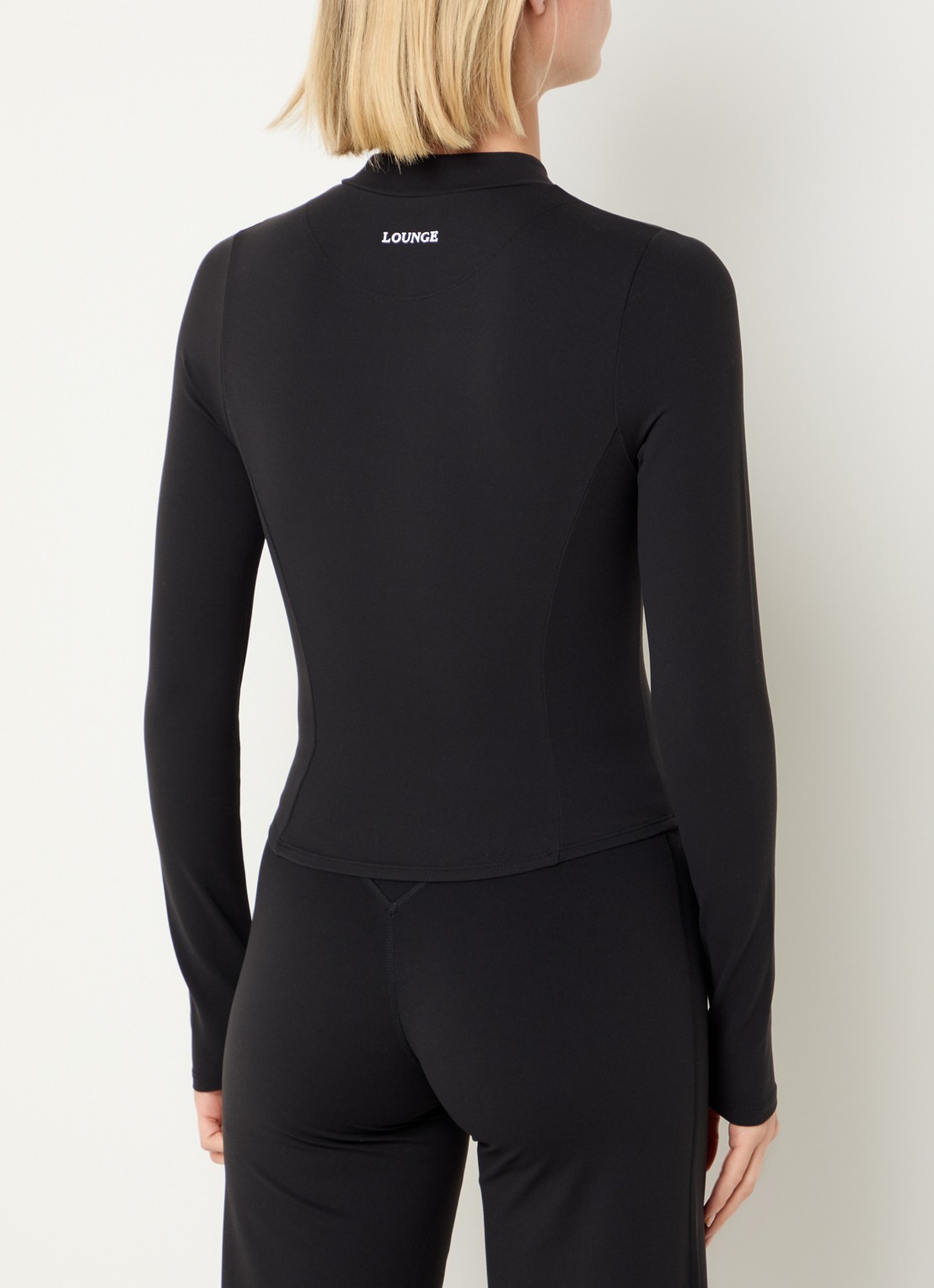 Lounge Sweatvest met opstaande kraag - achterkant 2 zwart