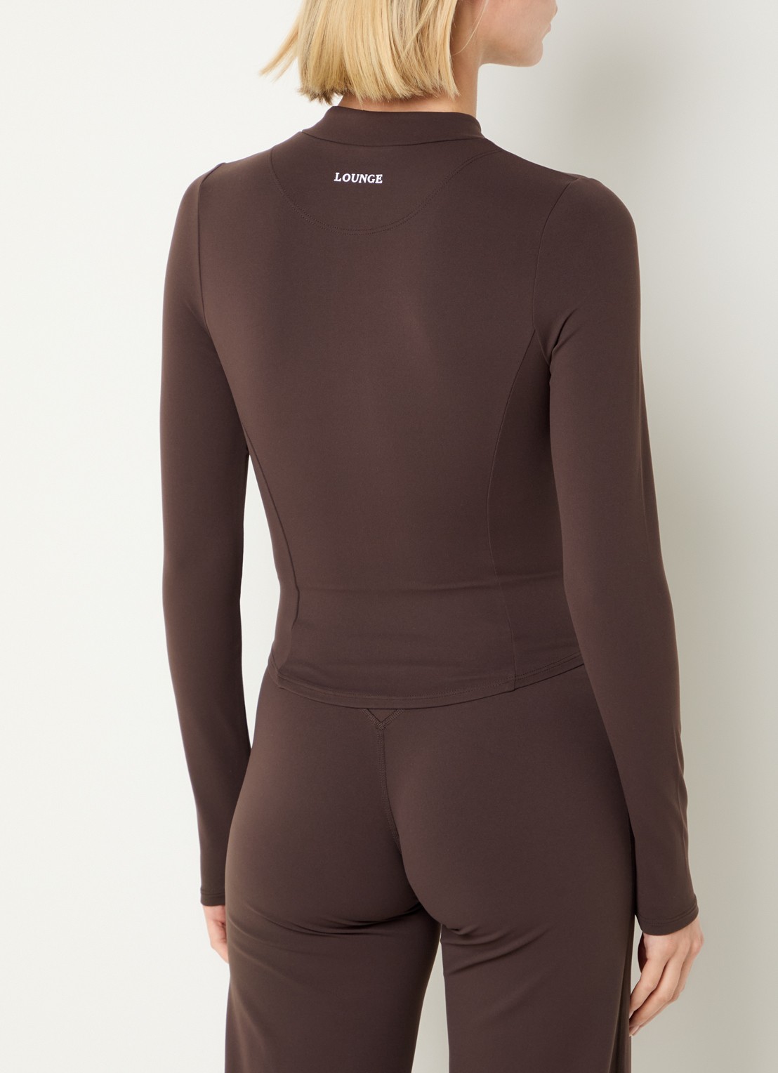 Lounge Sweatvest met opstaande kraag - achterkant 3 bruin