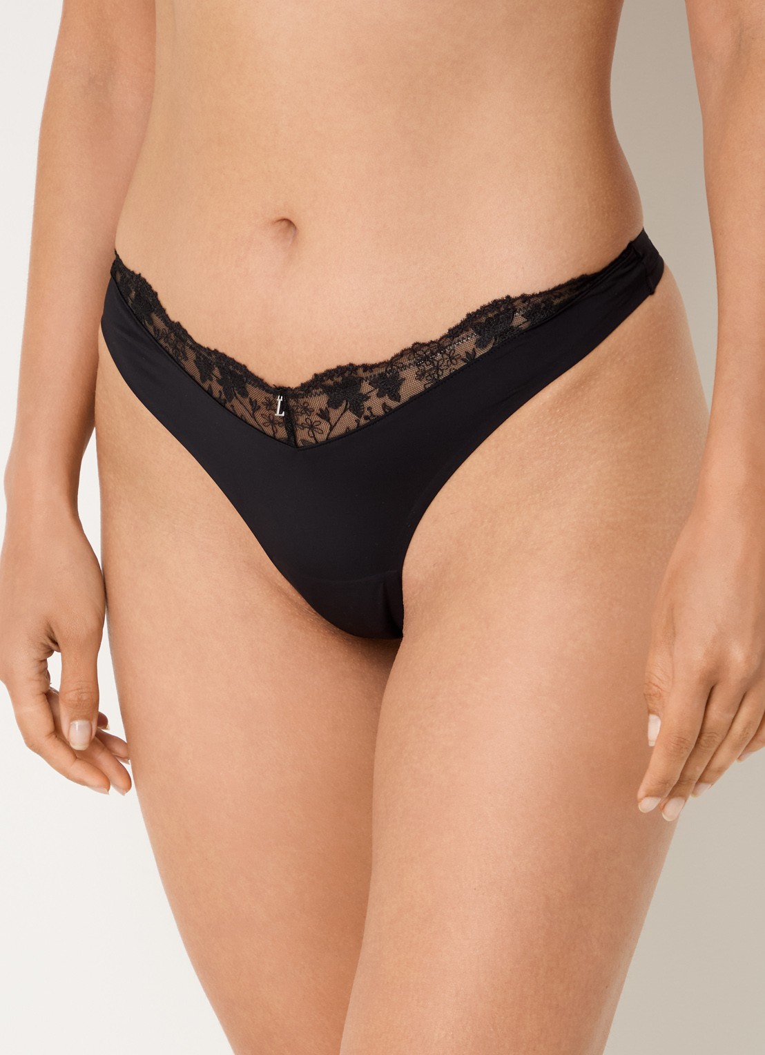Lounge Tanga met kant - detail 3 zwart