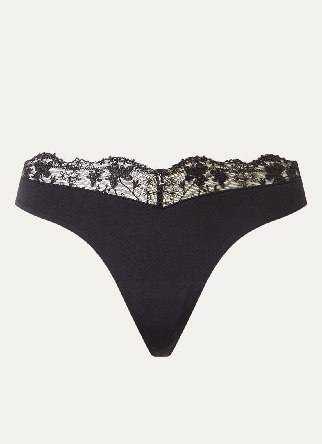 Lounge Tanga met kant - voorkant zwart