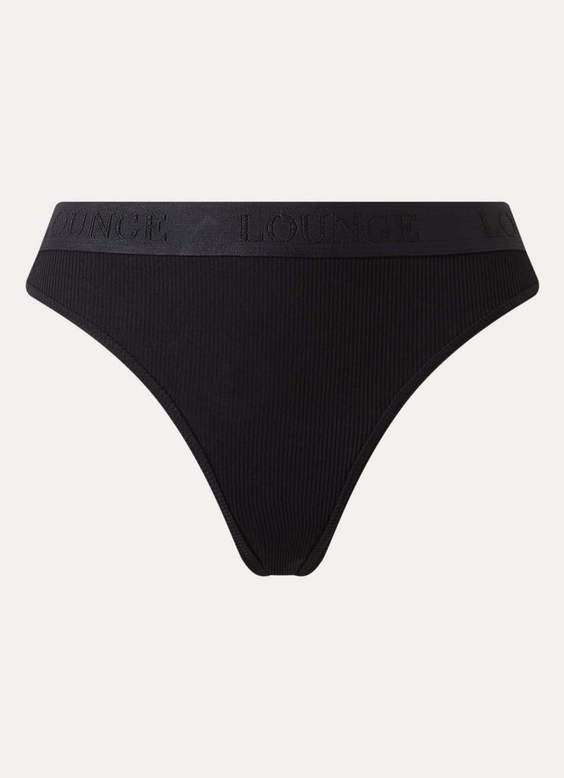 Lounge Tanga met logoband - voorkant zwart