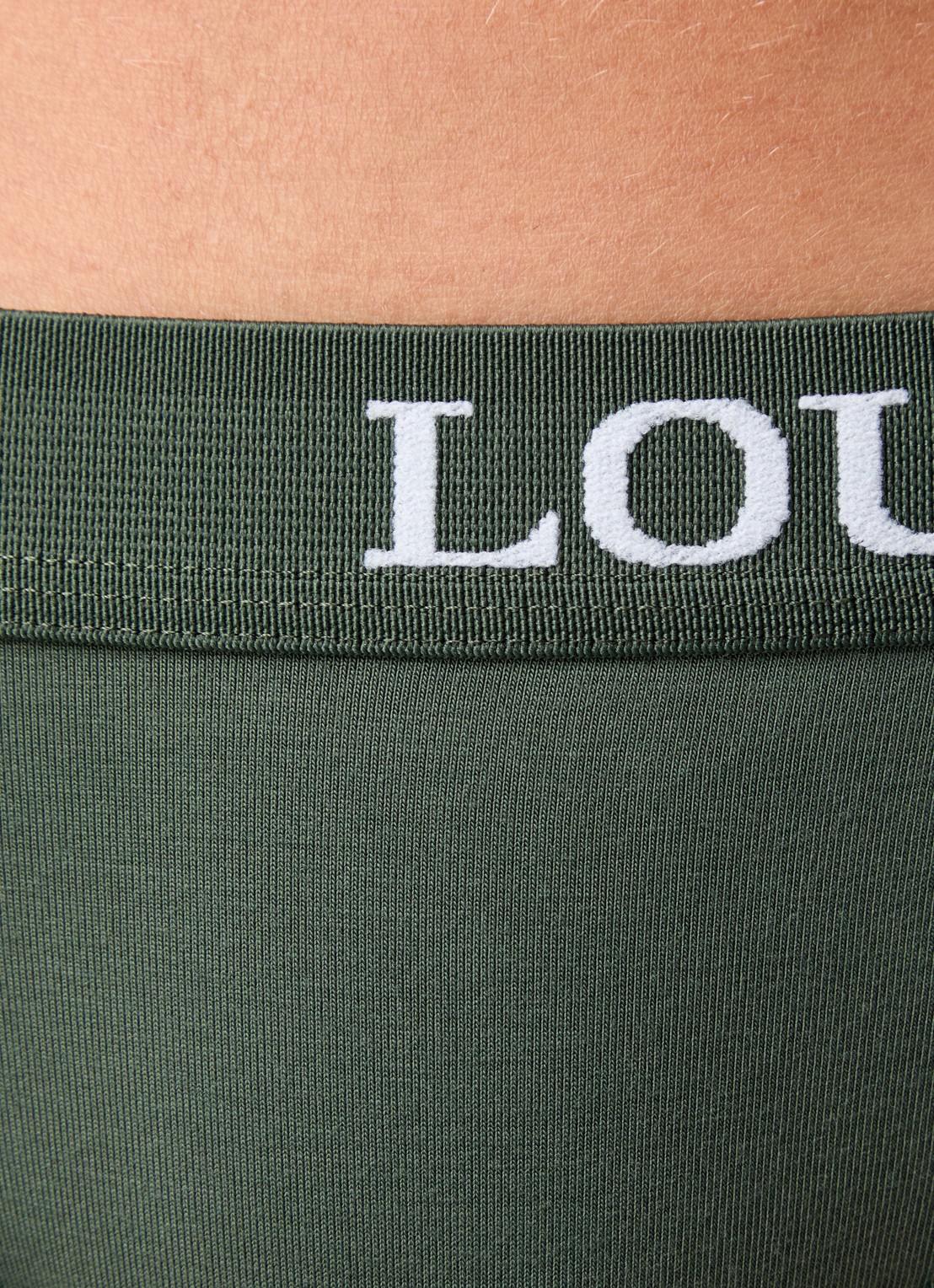 Lounge Tanga met logoband - detail 2 olijfgroen