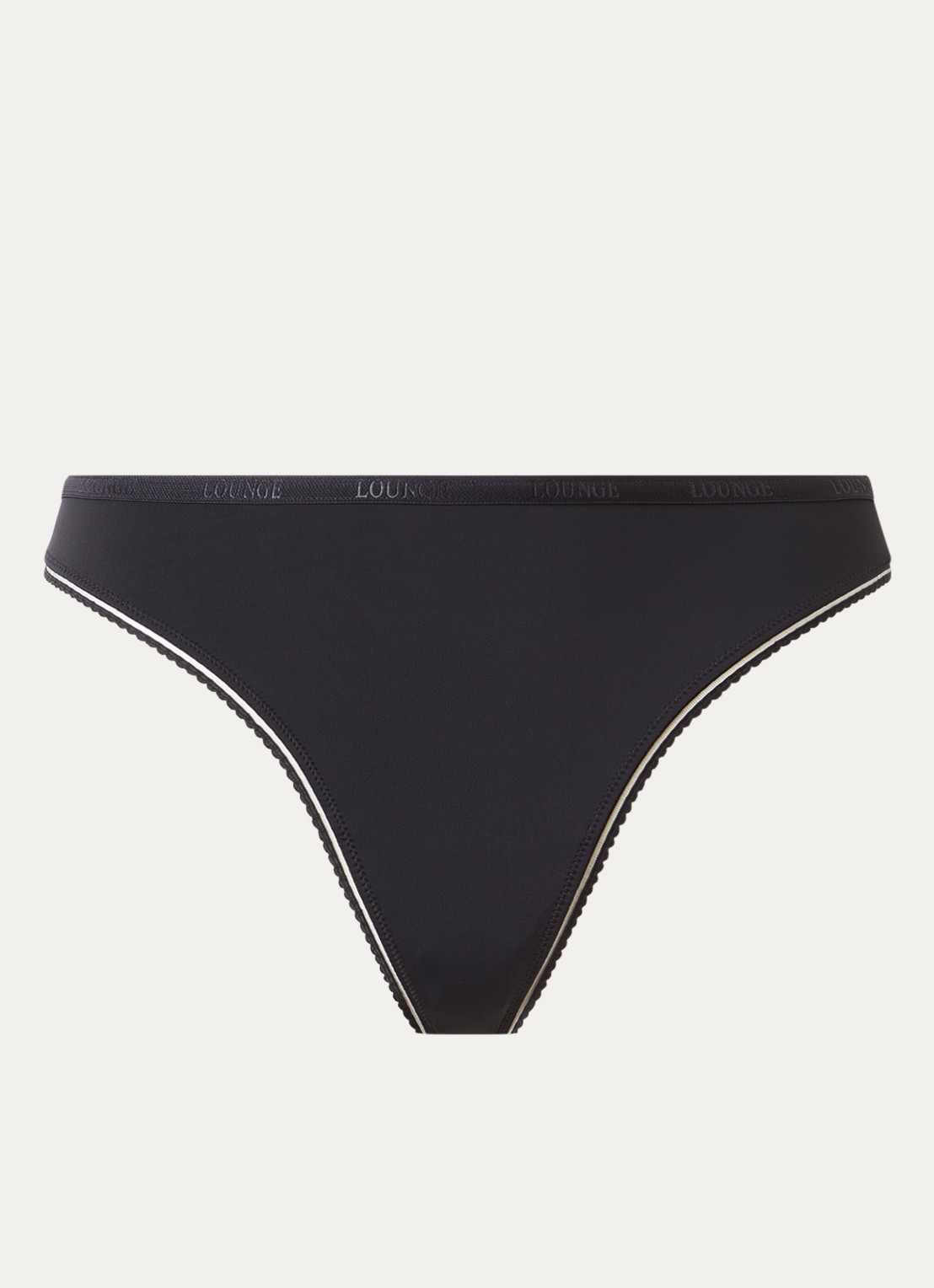 Lounge Tanga met logoband - voorkant 2 zwart