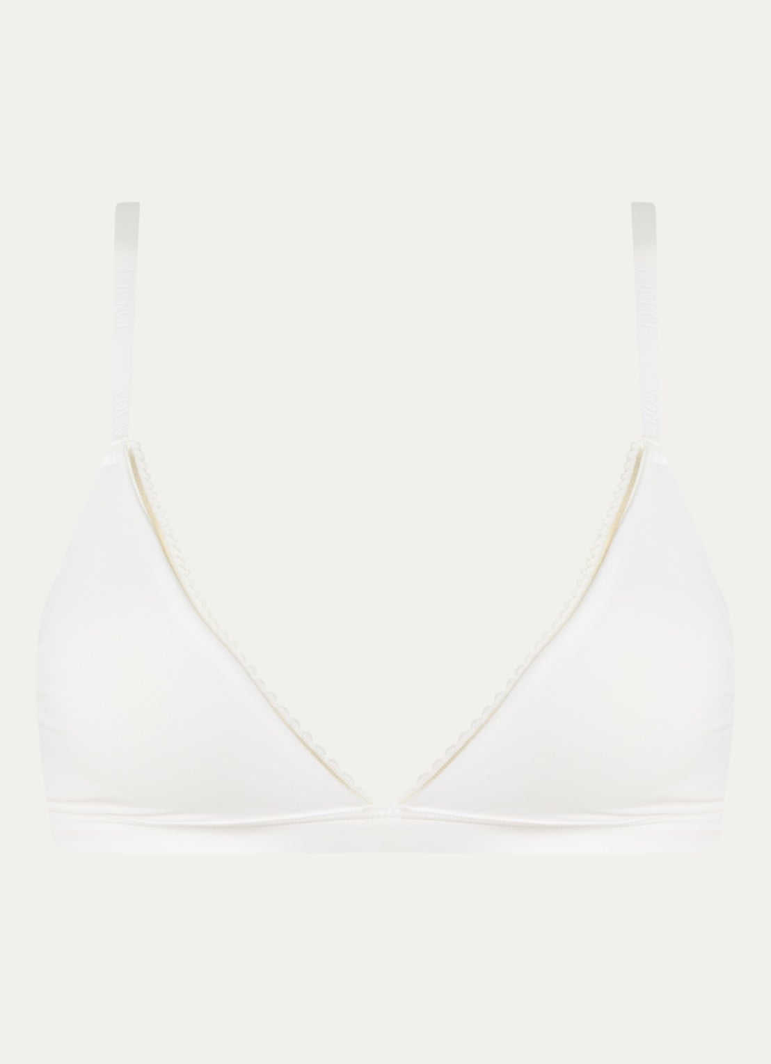 Lounge Triangle bralette met mesh - voorkant wit