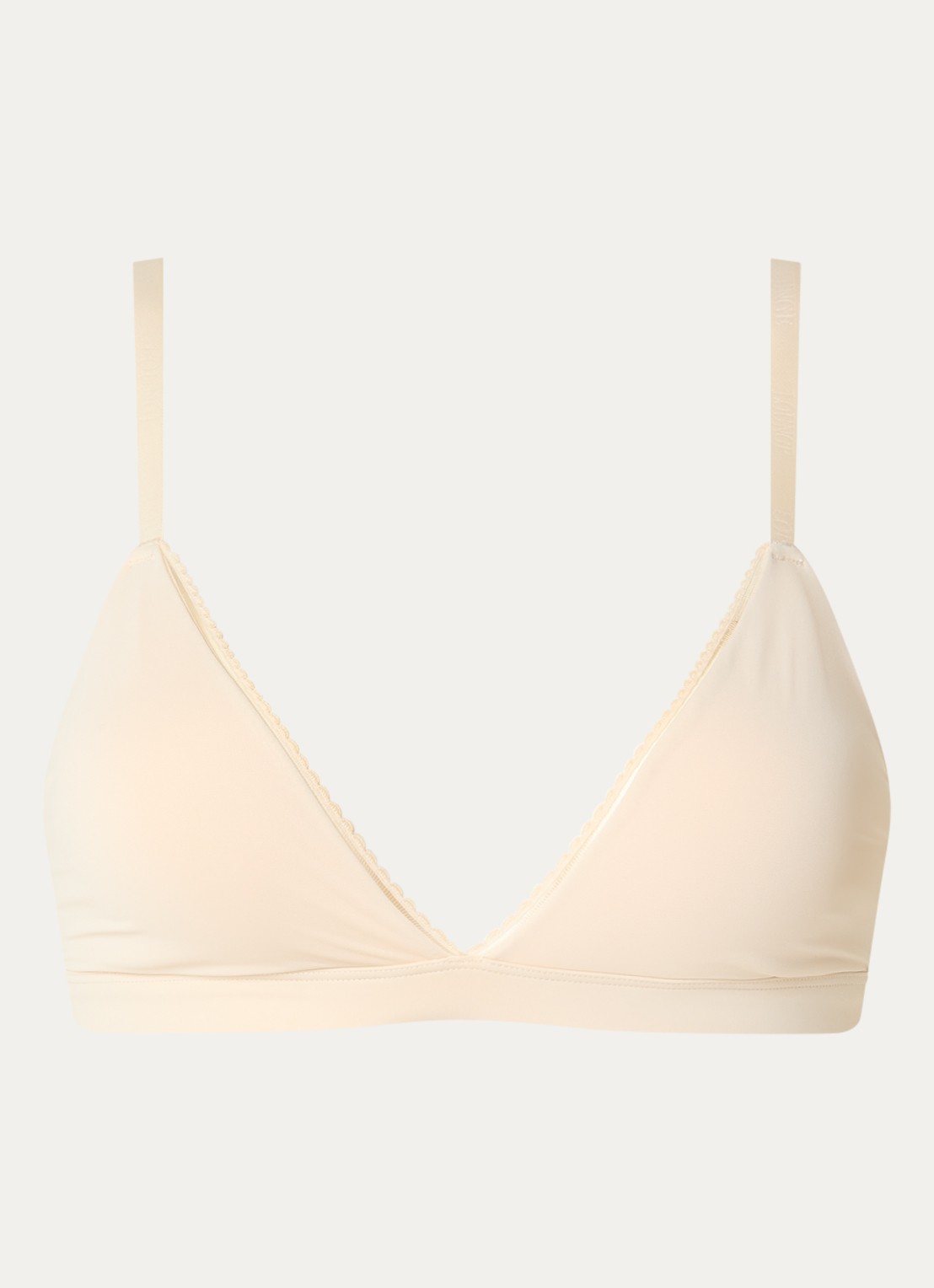 Lounge Triangle bralette met mesh - voorkant creme