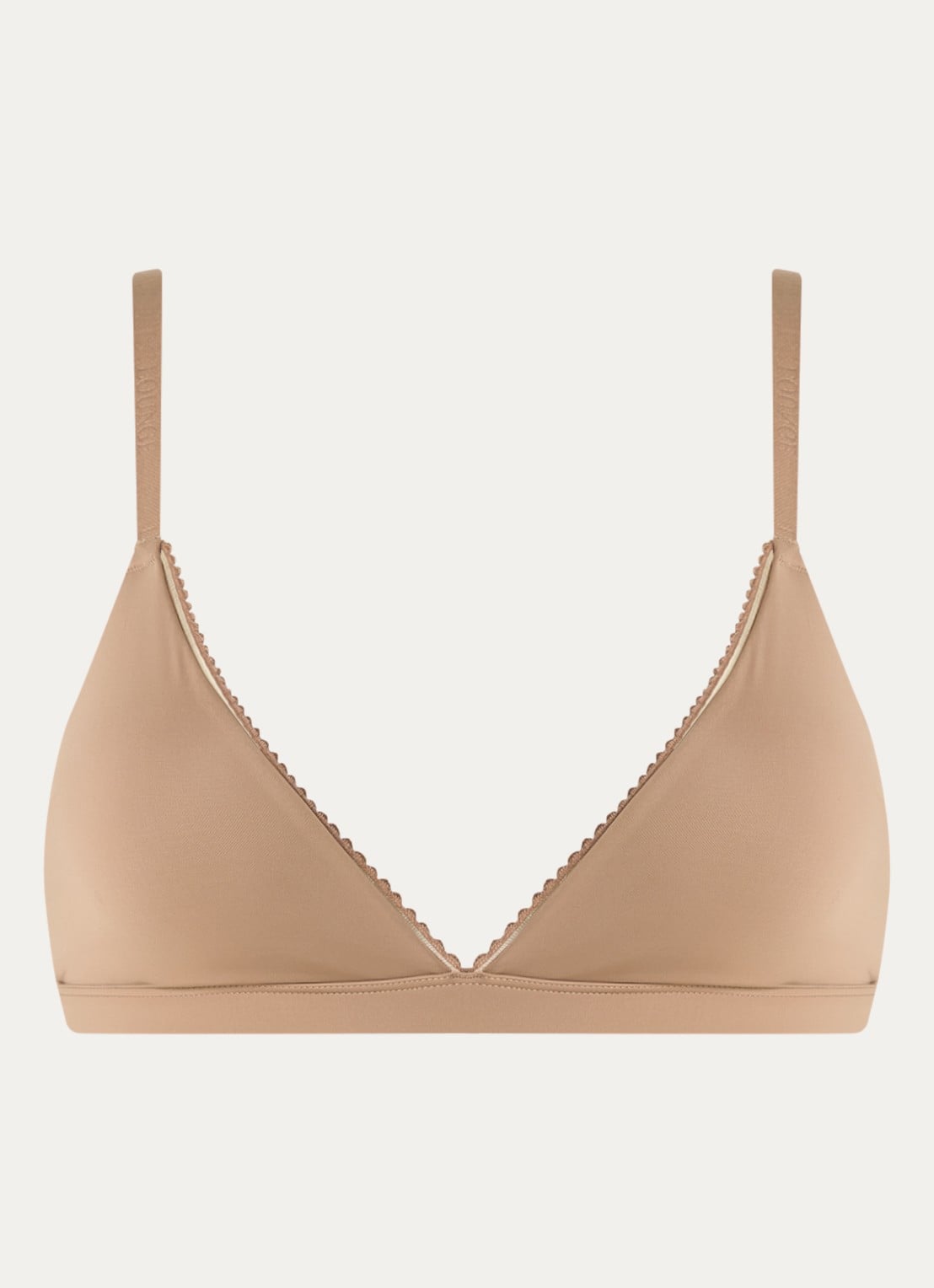 Lounge Triangle bralette met mesh - voorkant lichtbruin