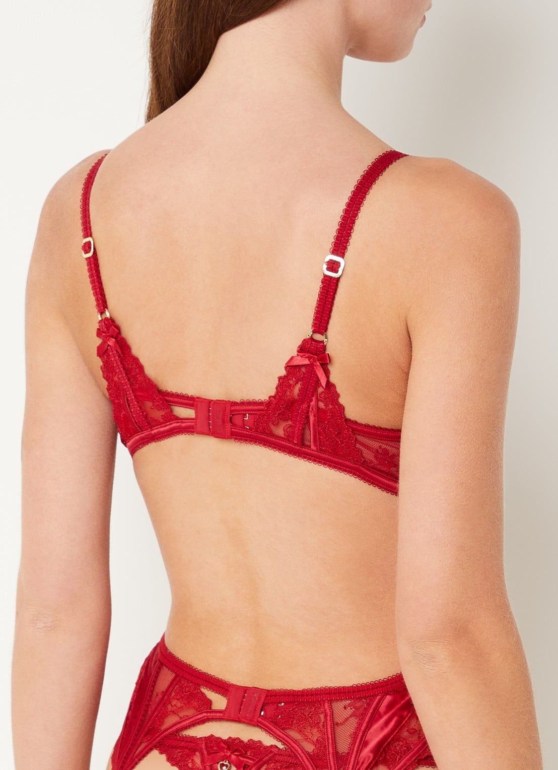 Lounge Valentina beugel bh van mesh - achterkant 5 donkerrood