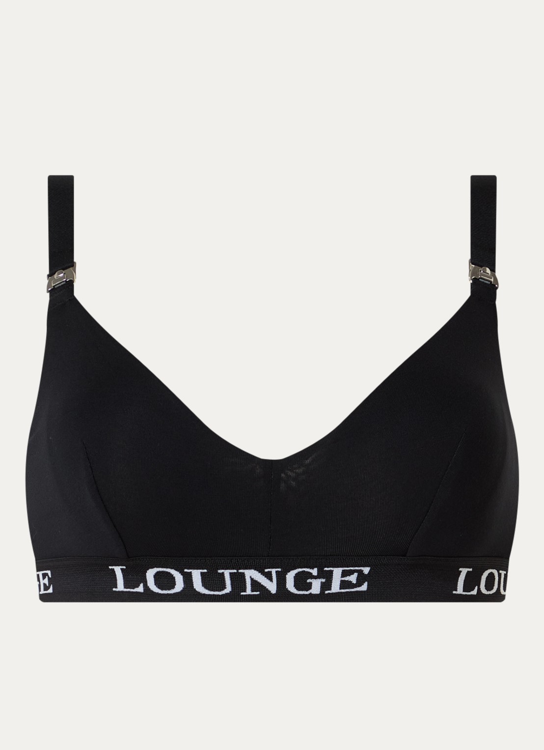 Lounge Voedingsbh met logoband - voorkant zwart