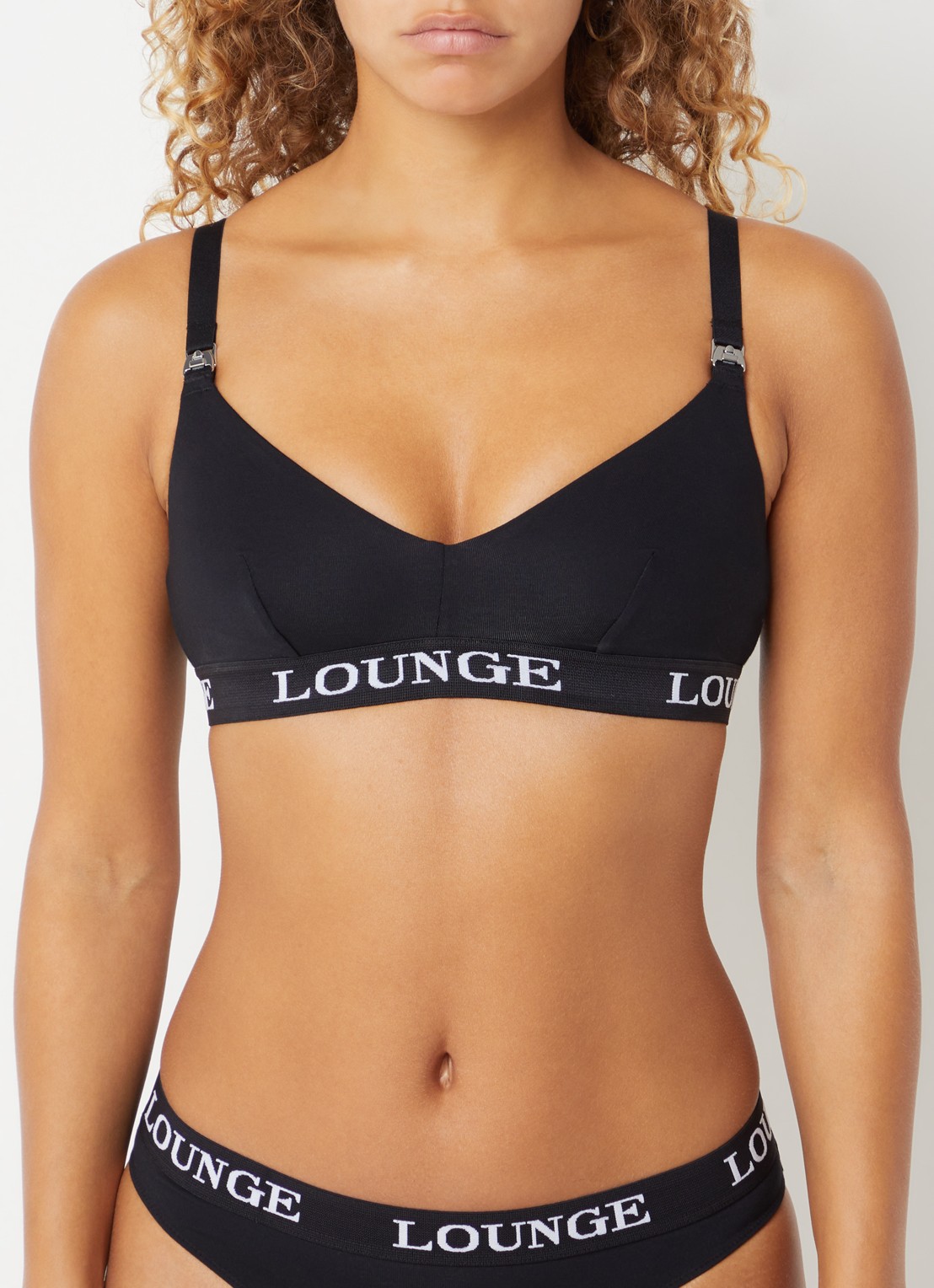 Lounge Voedingsbh met logoband - voorkant 2 zwart