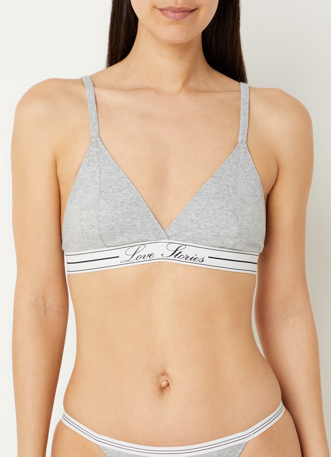 Love Stories Darling bralette met logoband - voorkant 5 grijsmele