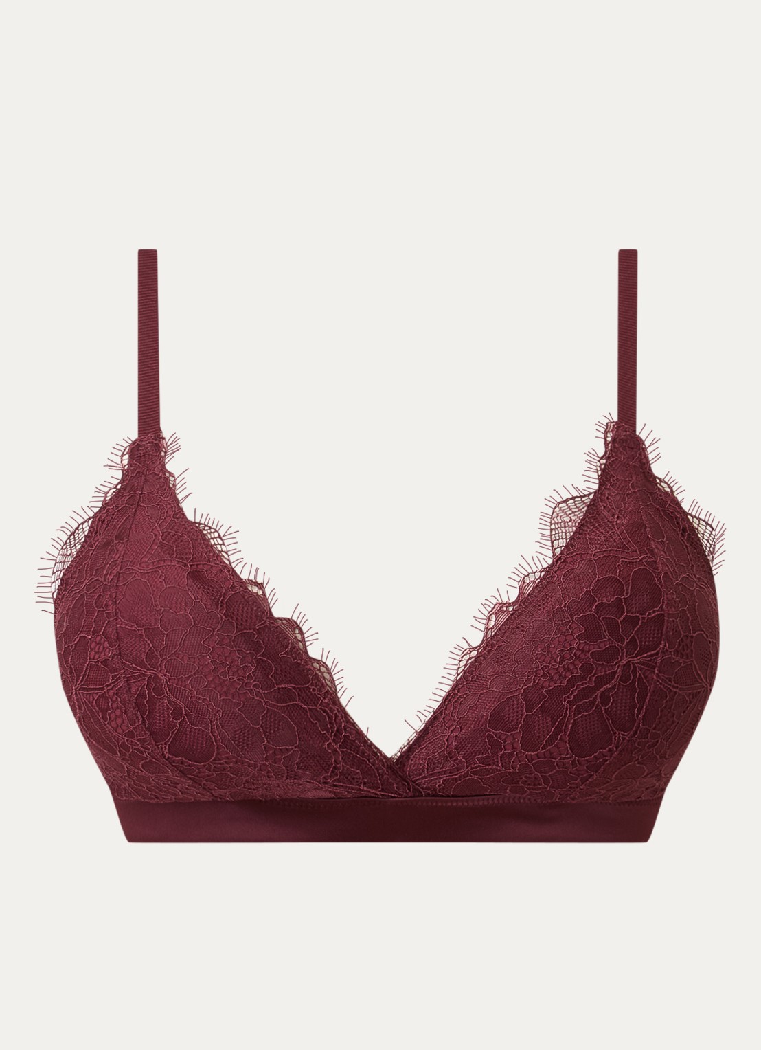 Love Stories Gwen bralette met kant en uitneembare vulling - voorkant 4 bordeauxrood