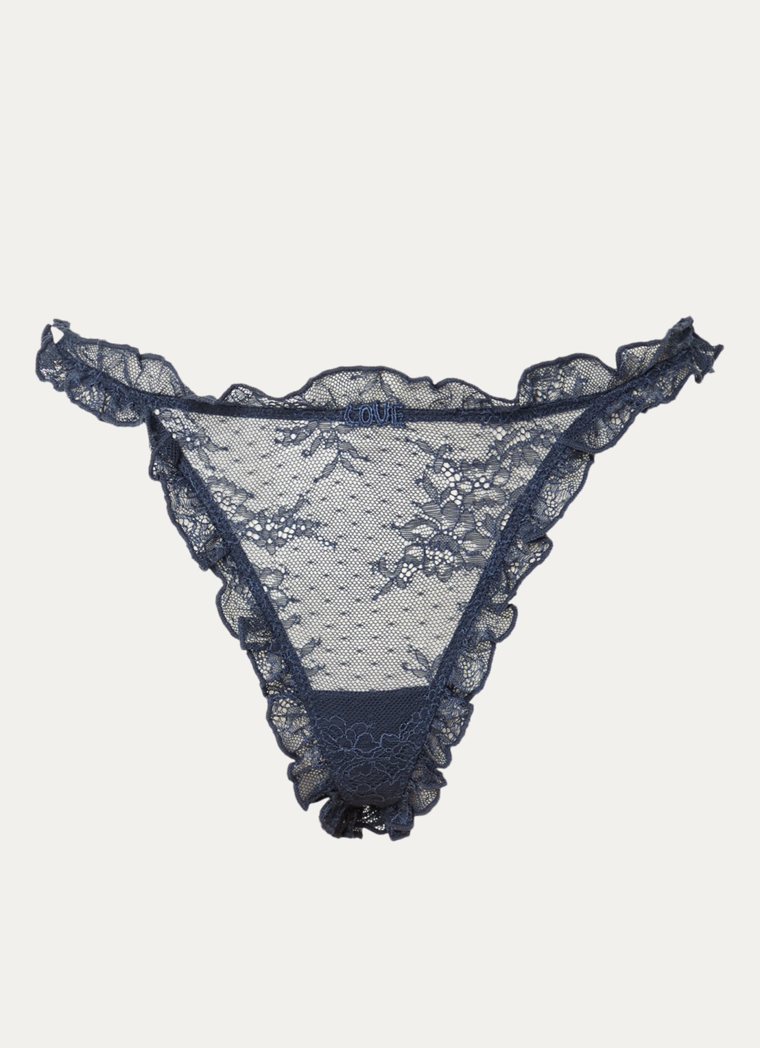 Love Stories Lana string van kant - voorkant donkerblauw