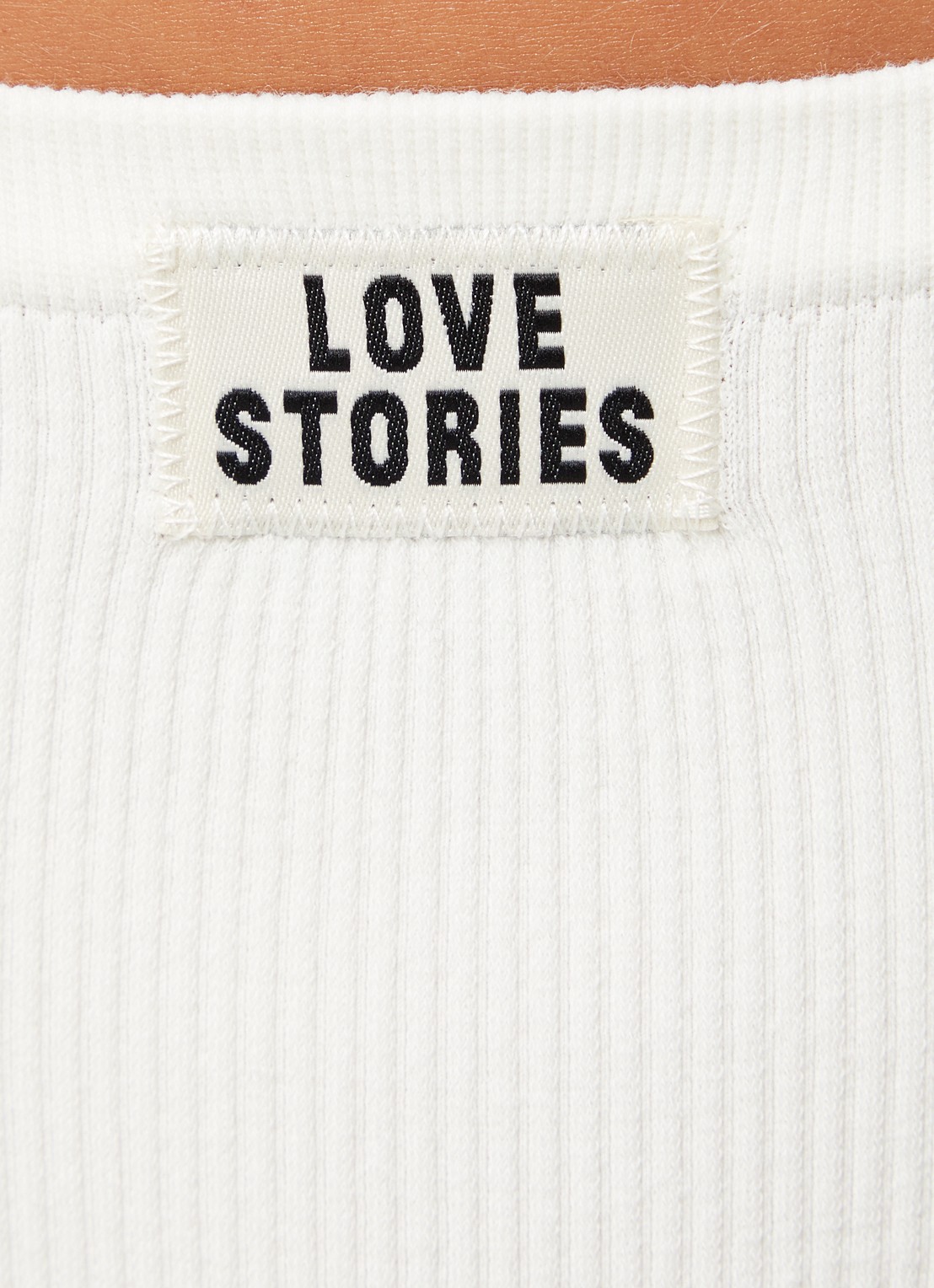 Love Stories Lima string met logo en ribstructuur - detail 5 gebroken wit
