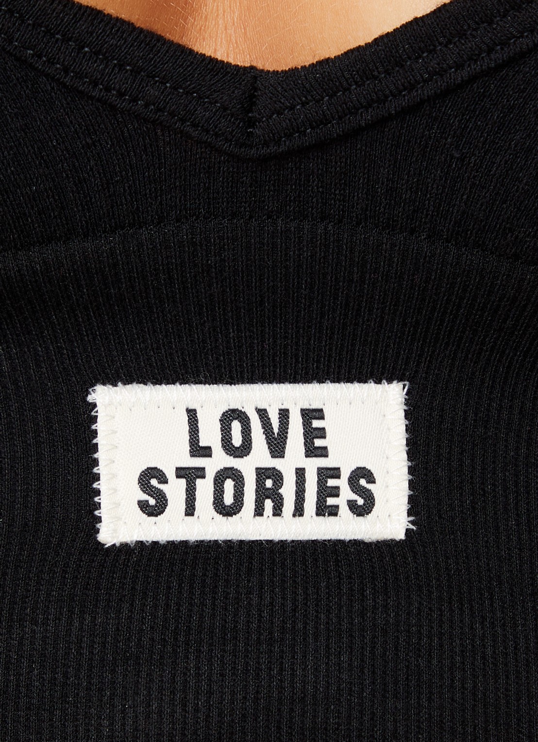 Love Stories Posey ribgebreide bralette met logo - detail 5 zwart