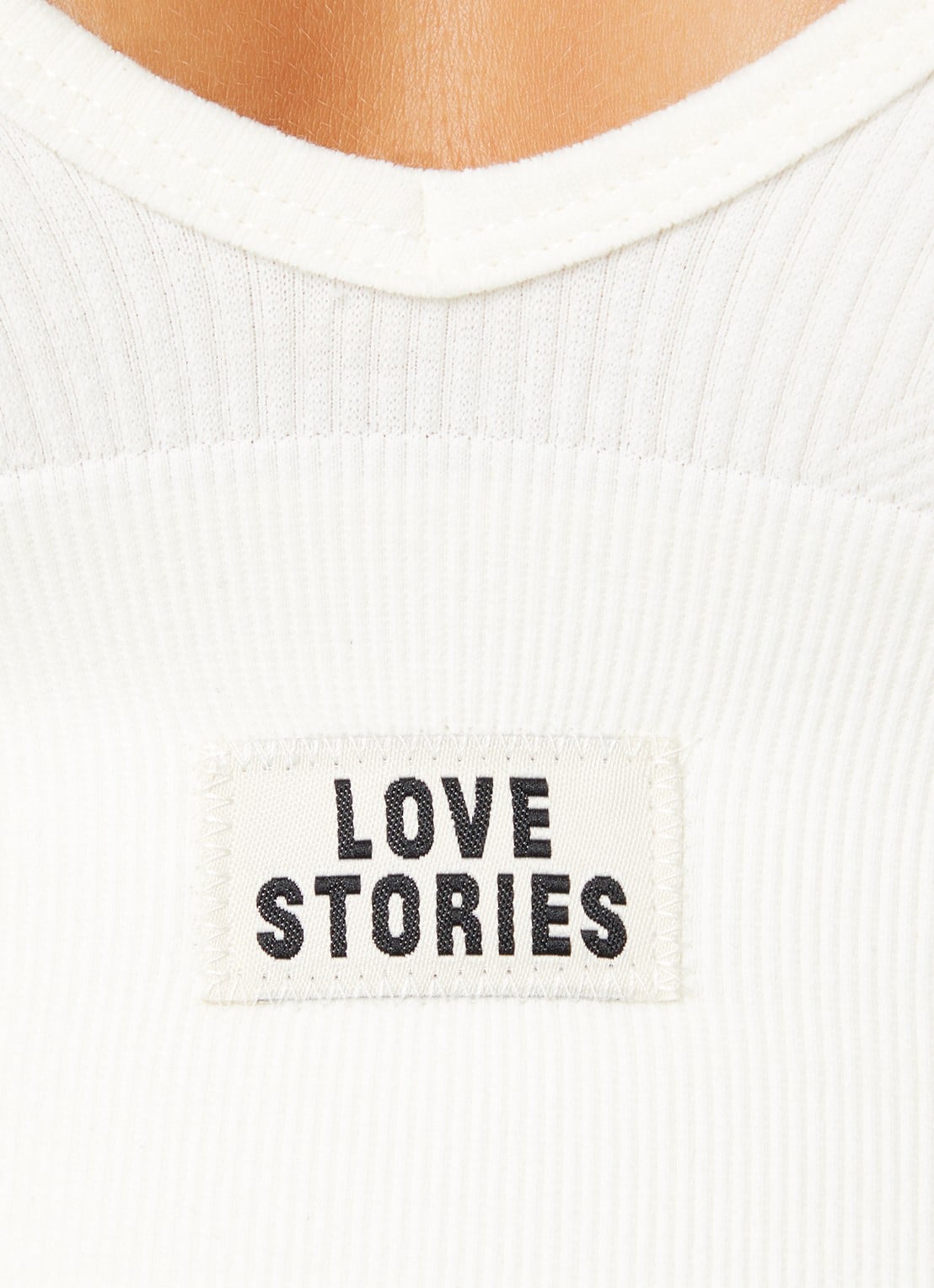 Love Stories Posey ribgebreide bralette met logo - detail 3 gebroken wit