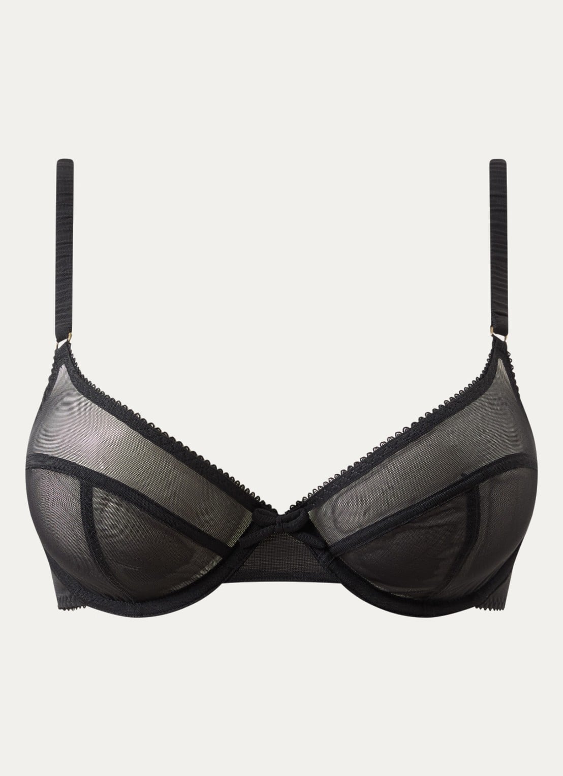 Love Stories Romeo beugel bh van mesh - voorkant zwart