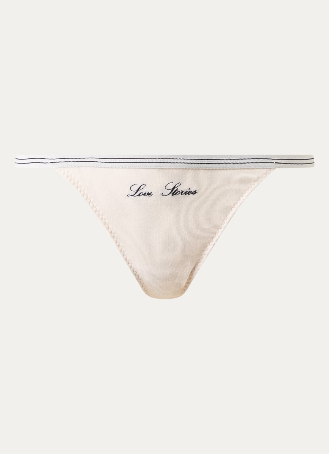 Love Stories Roomservice string met logo - voorkant 2 gebroken wit