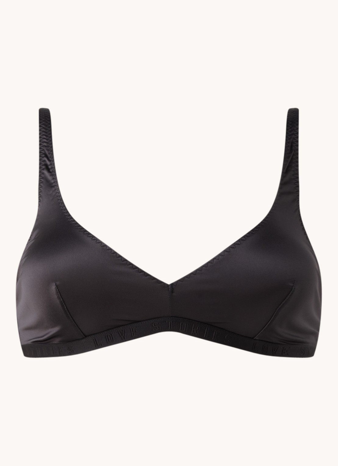 Love Stories Sugar bralette van satijn met logoband - voorkant 2 zwart