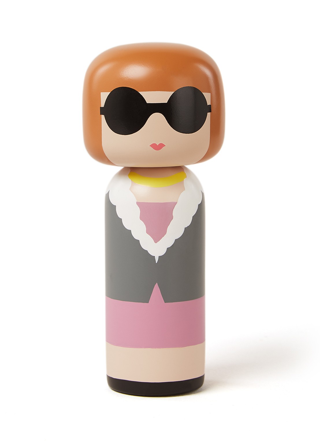 Lucie Kaas Anna Kokeshi Doll 14,5 cm - voorkant 2 roze