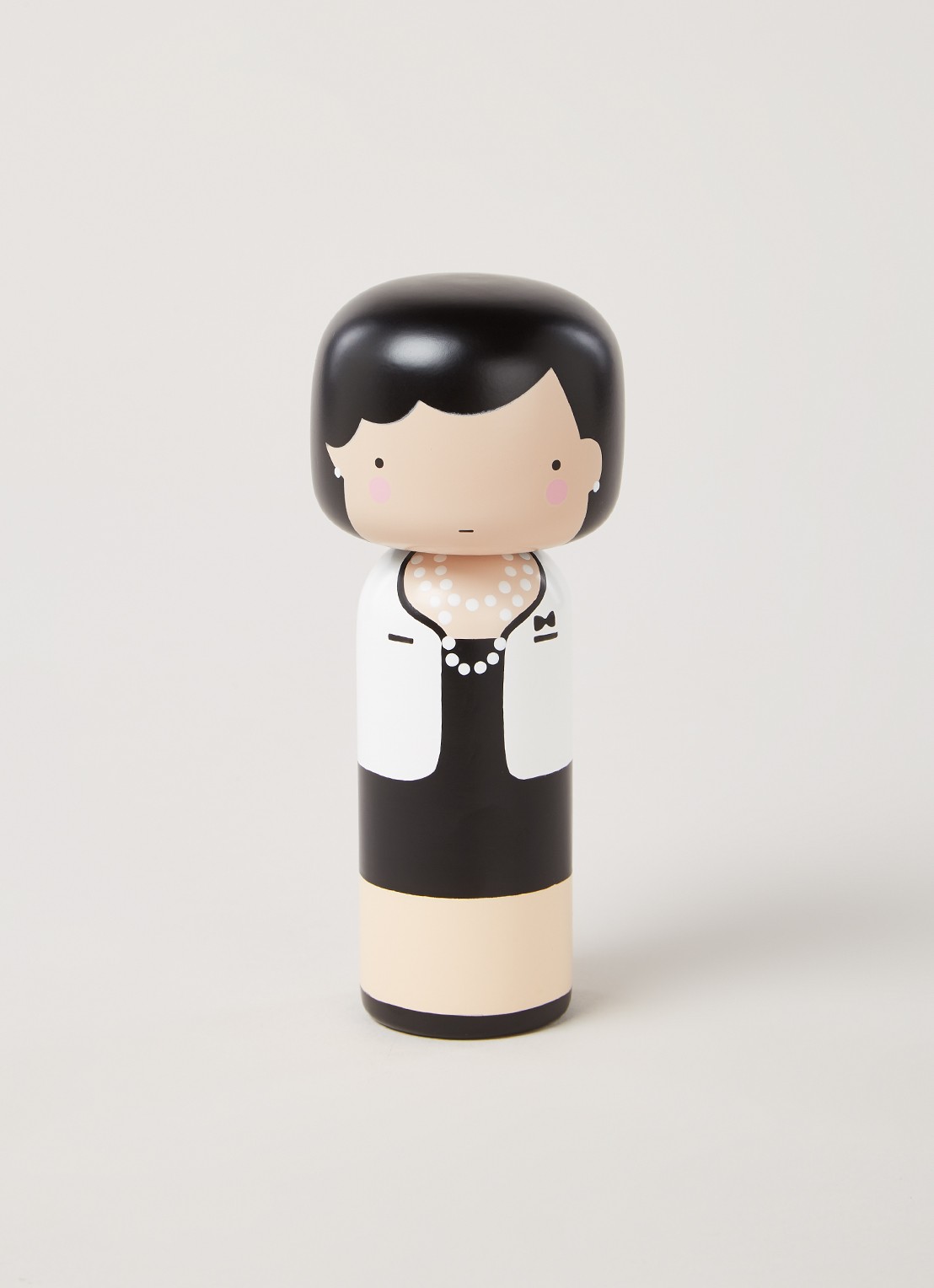 Lucie Kaas Coco Kokeshi Doll 14,5 cm - voorkant 2 zwart