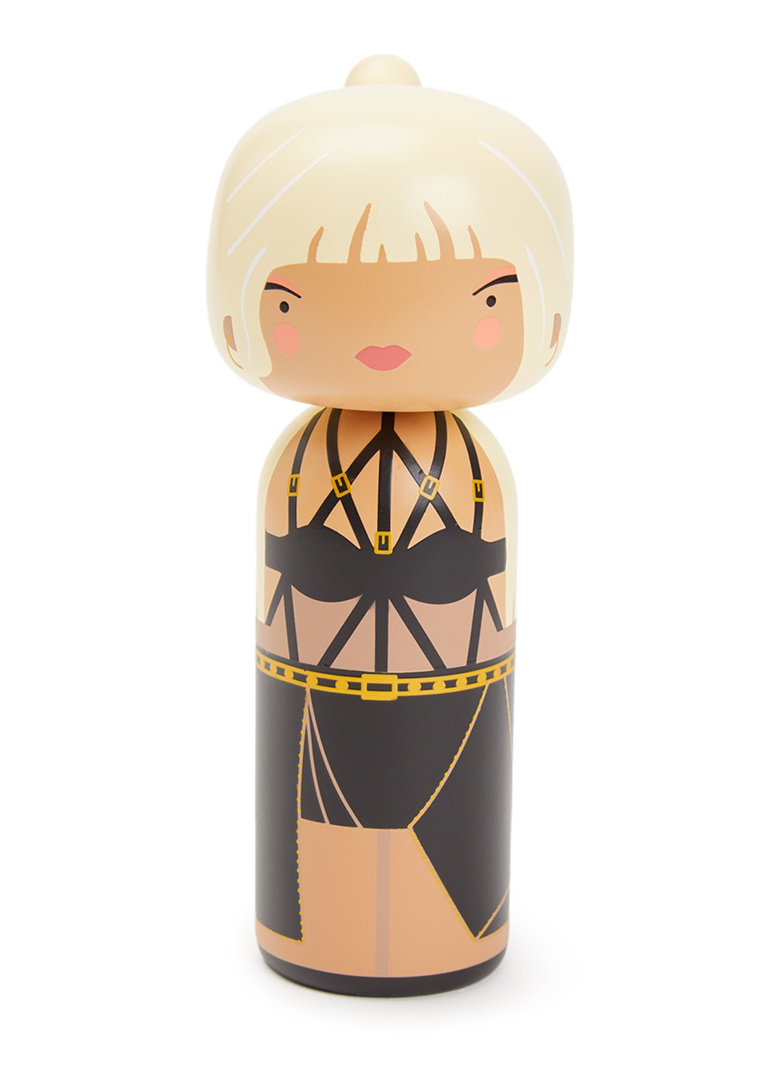 Lucie Kaas Donatella Kokeshi Doll 14,5 cm - voorkant zwart
