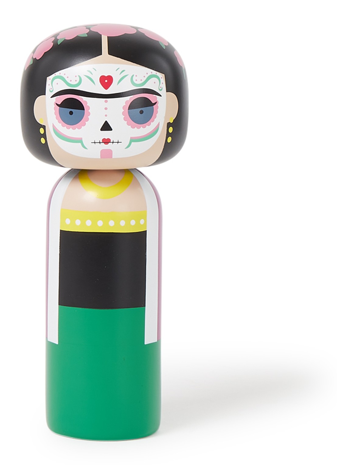 Lucie Kaas Frida Kokeshi Doll 14,5 cm - voorkant groen